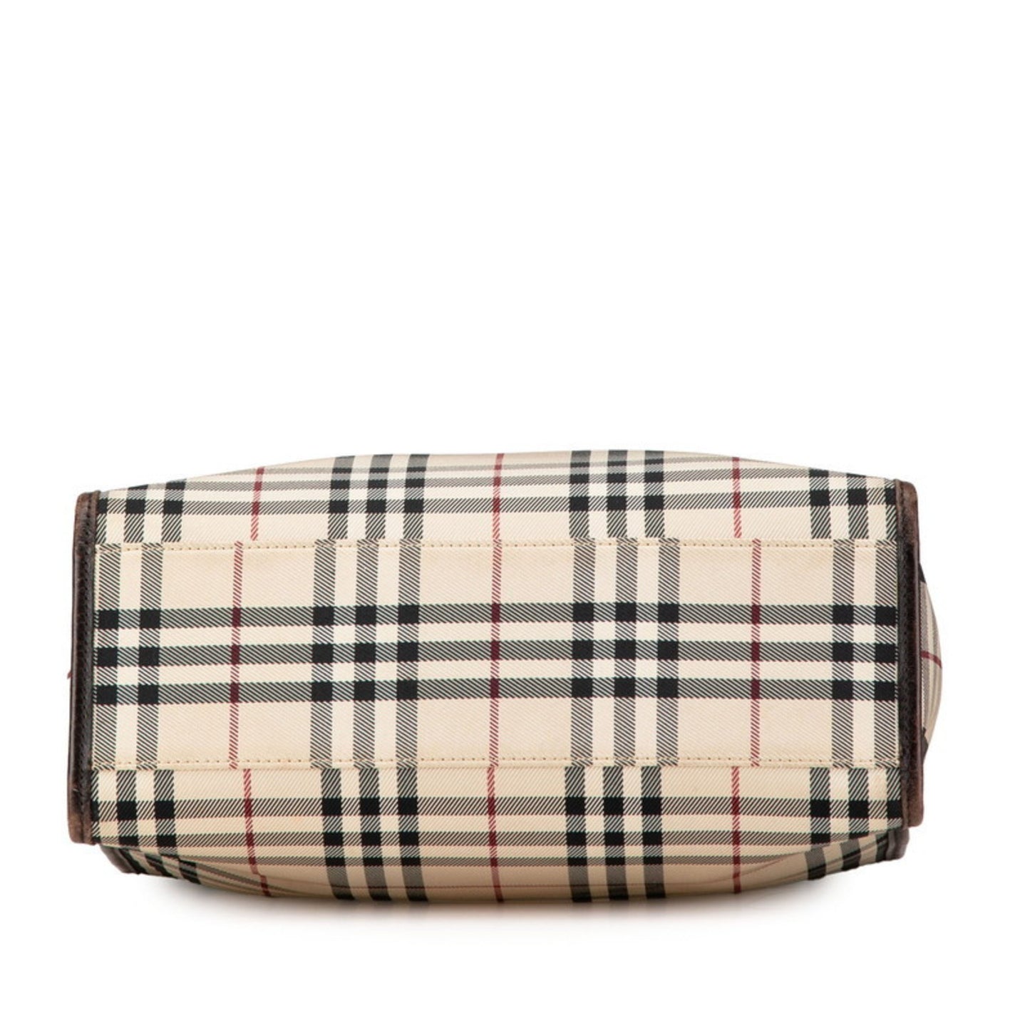 Burberry Nova Check Handbag Beige Brown Canvas Leather