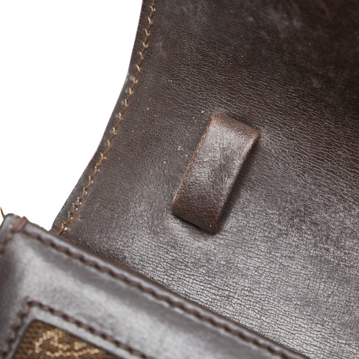 Celine C Macadam Carriage Hardware Clutch Bag In Brown Canvas