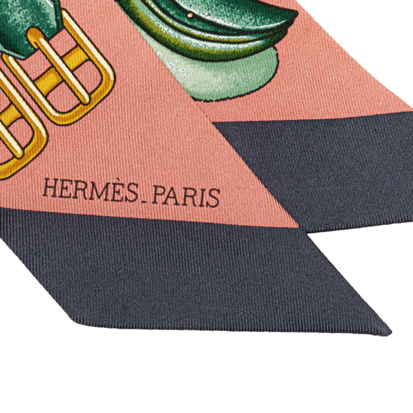 Hermes Twilly Jumping Scarf Muffler Pink Multicolor Silk