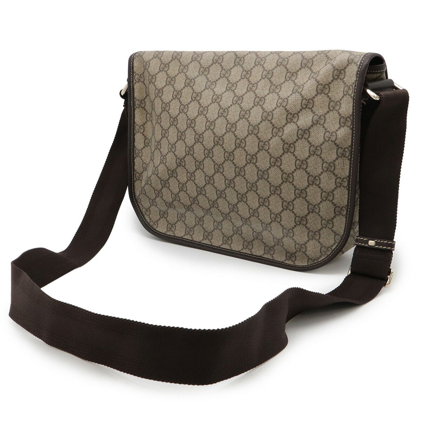 Gucci Gg Supreme Plus Shoulder Bag Pvc Leather Beige Dark Brown 201732