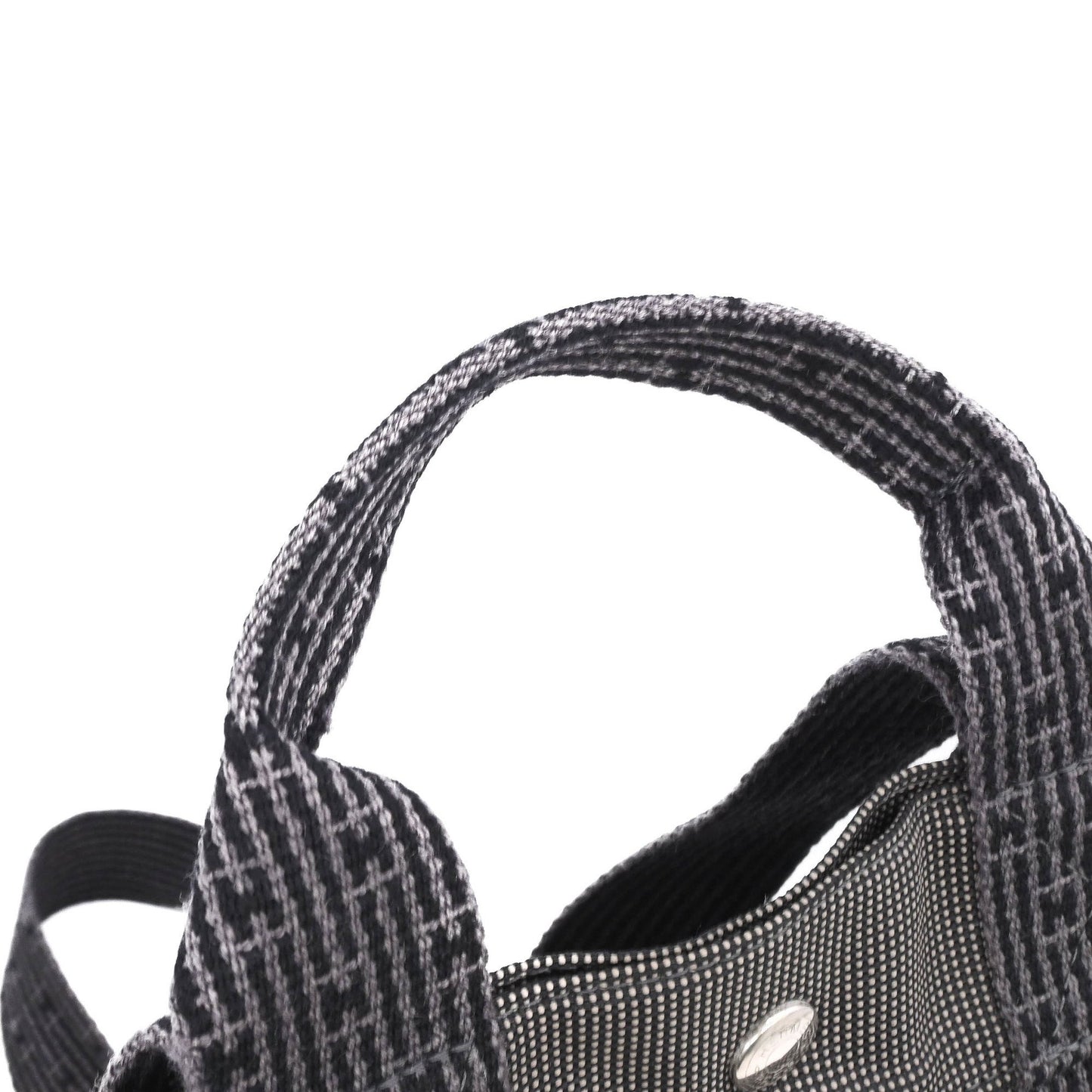 Hermes Air Line Ad Pm Canvas Tote Bag/Backpack In Gray/Black Nylon