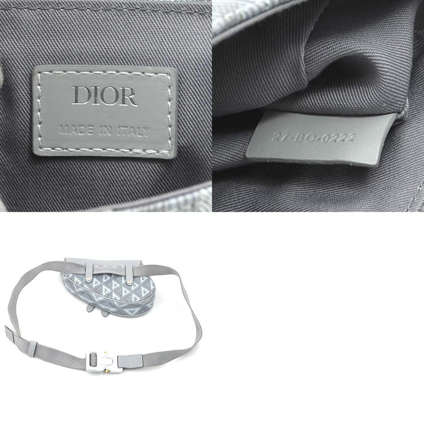 Christian Dior Body Bag Leather Grey