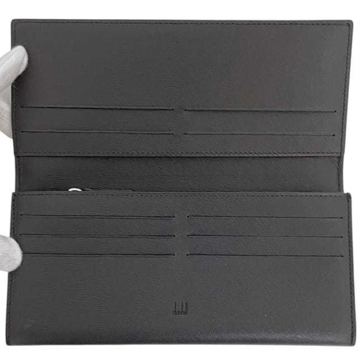 Dunhill Sidecar Leather Bifold Long Wallet (Ec-24011) In Black.