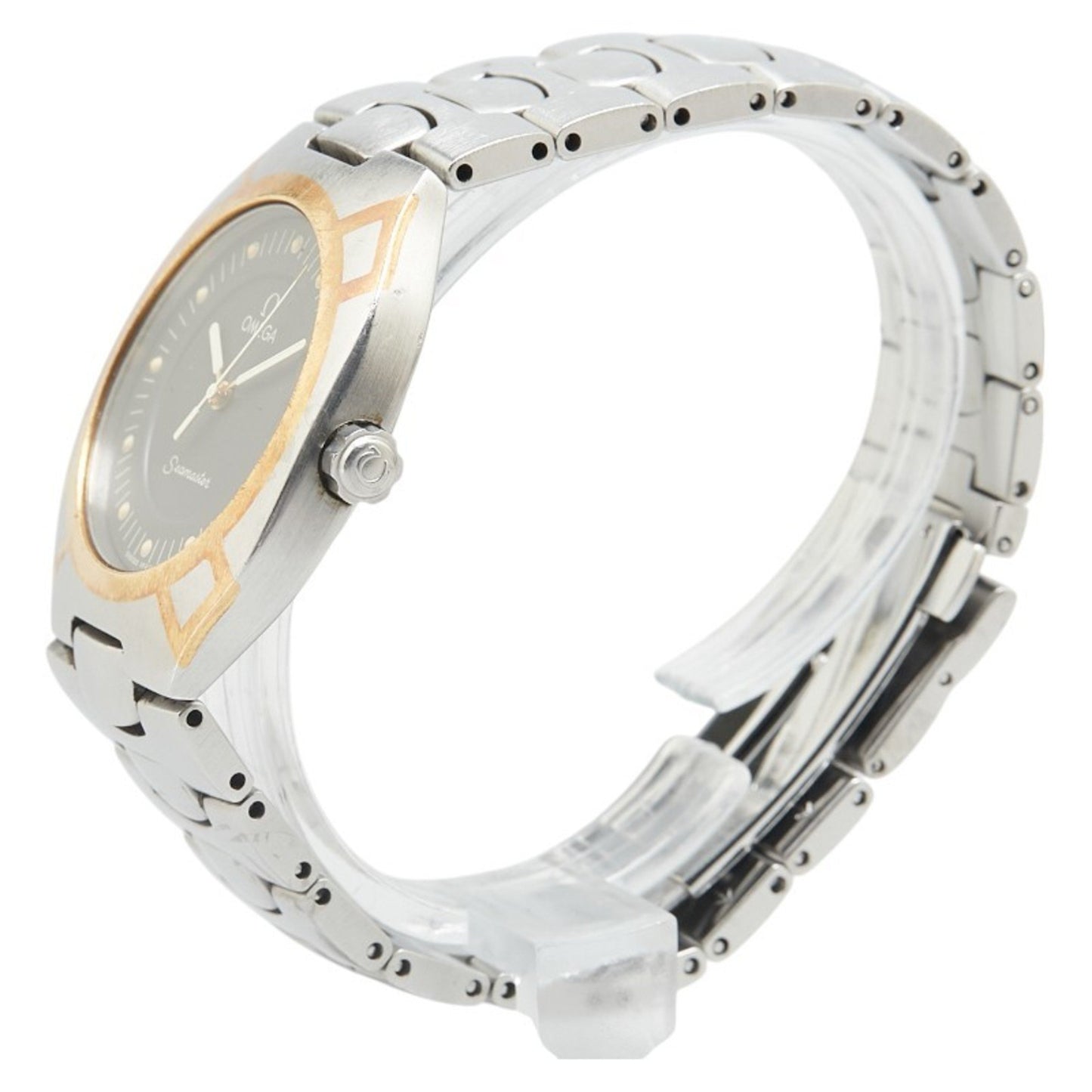 Omega Seamaster Polaris Watch 2510.40 Quartz Gray Dial Stainless Steel Yellow Gold