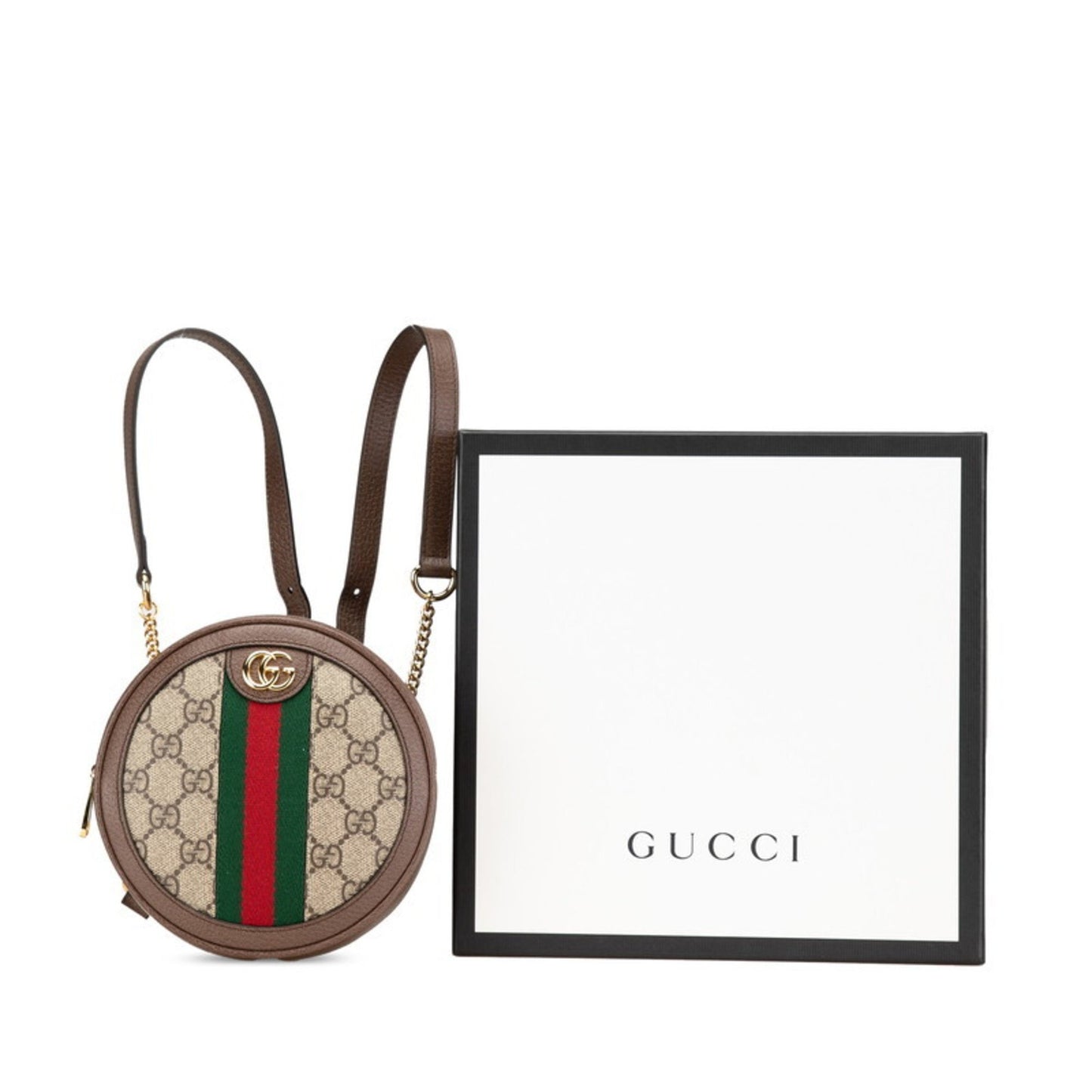 Gucci Gg Supreme Ophidia Backpack 598661 Beige Brown Pvc Leather