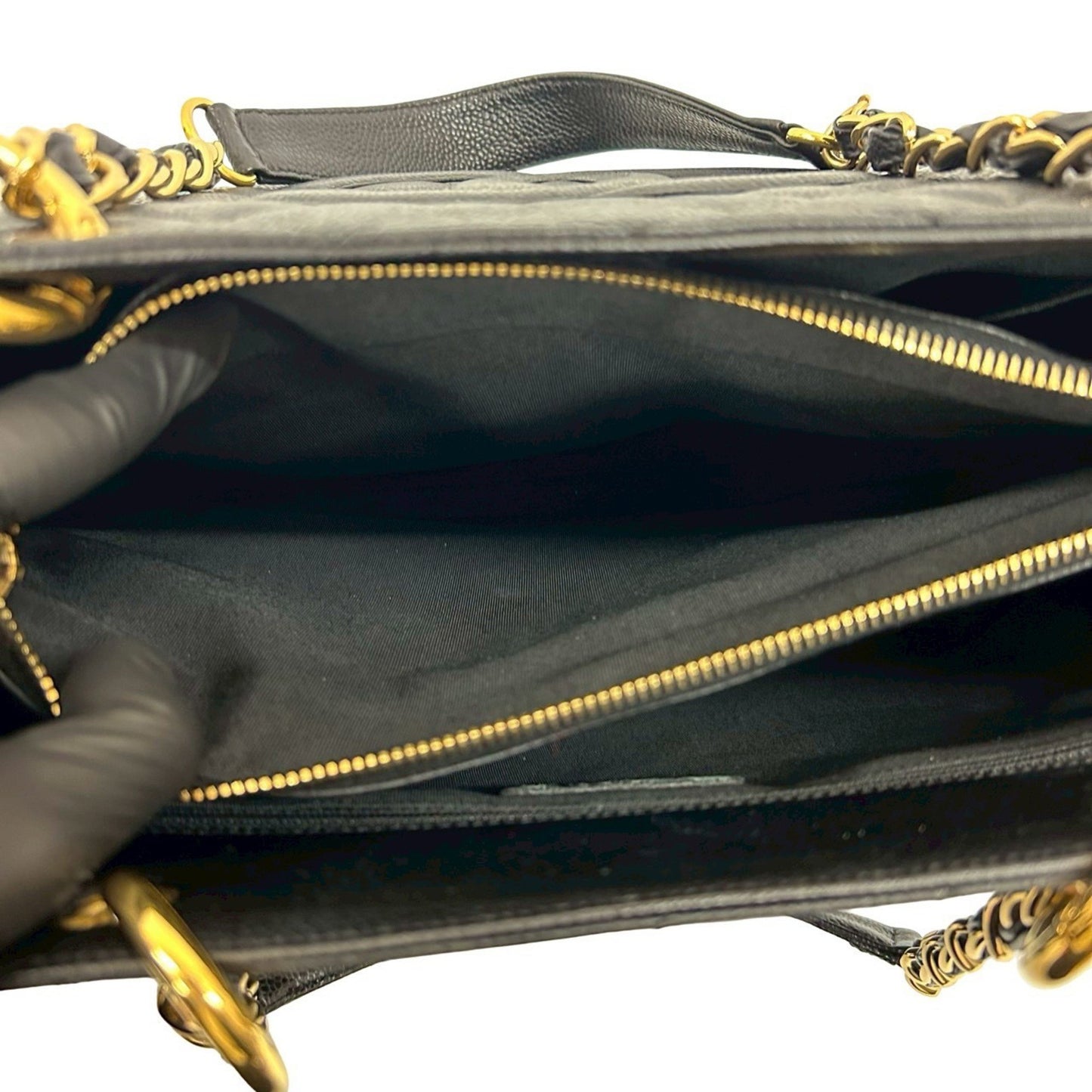 Chanel Matelasse Coco Mark Caviar Leather Chain Tote Bag