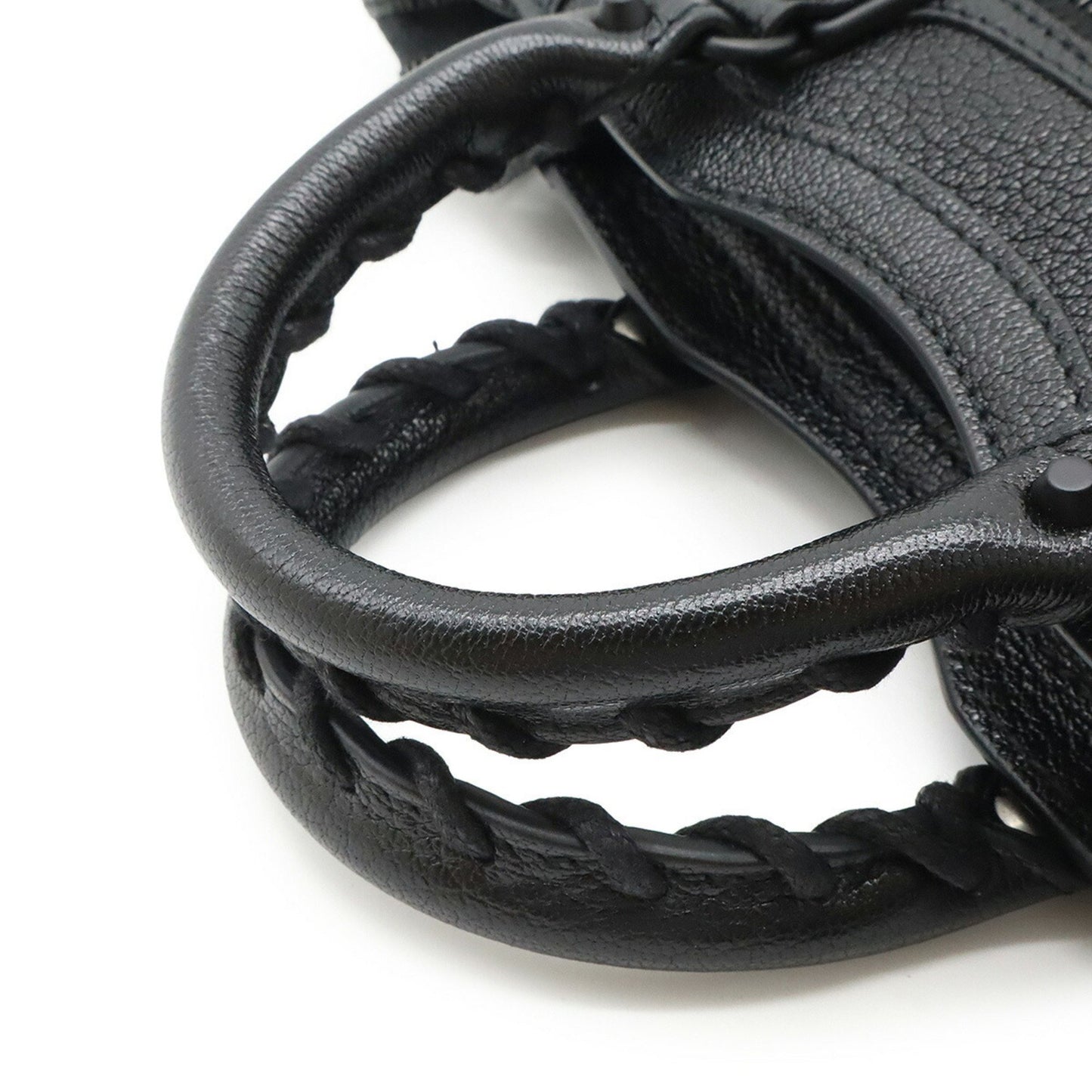 Balenciaga Classic Nano City Handbag/Shoulder Bag In Black Leather