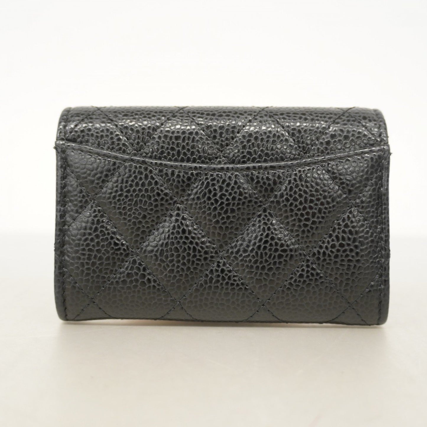 Chanel Matelasse Business Card Case In Caviar Leather
