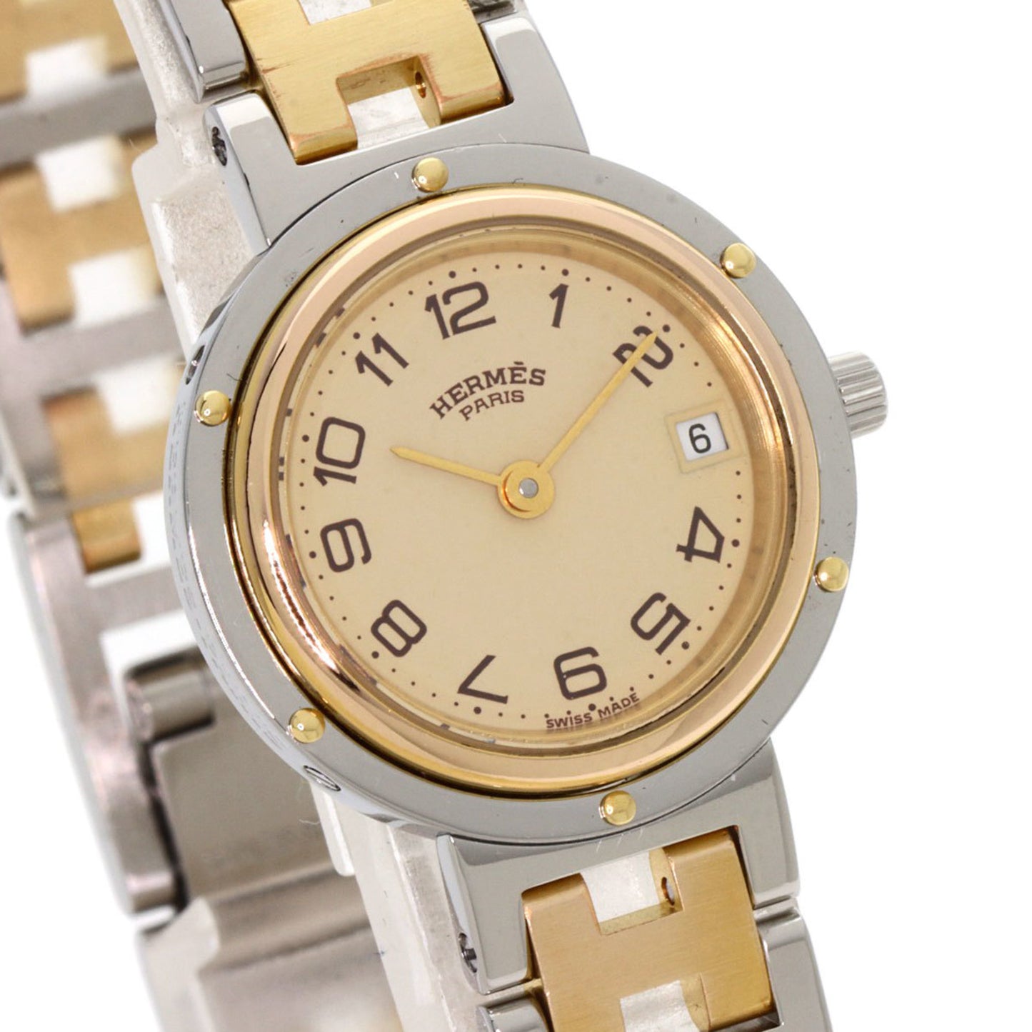 Hermes Clipper Old Buckle Watch Stainless Steel Ssxgp