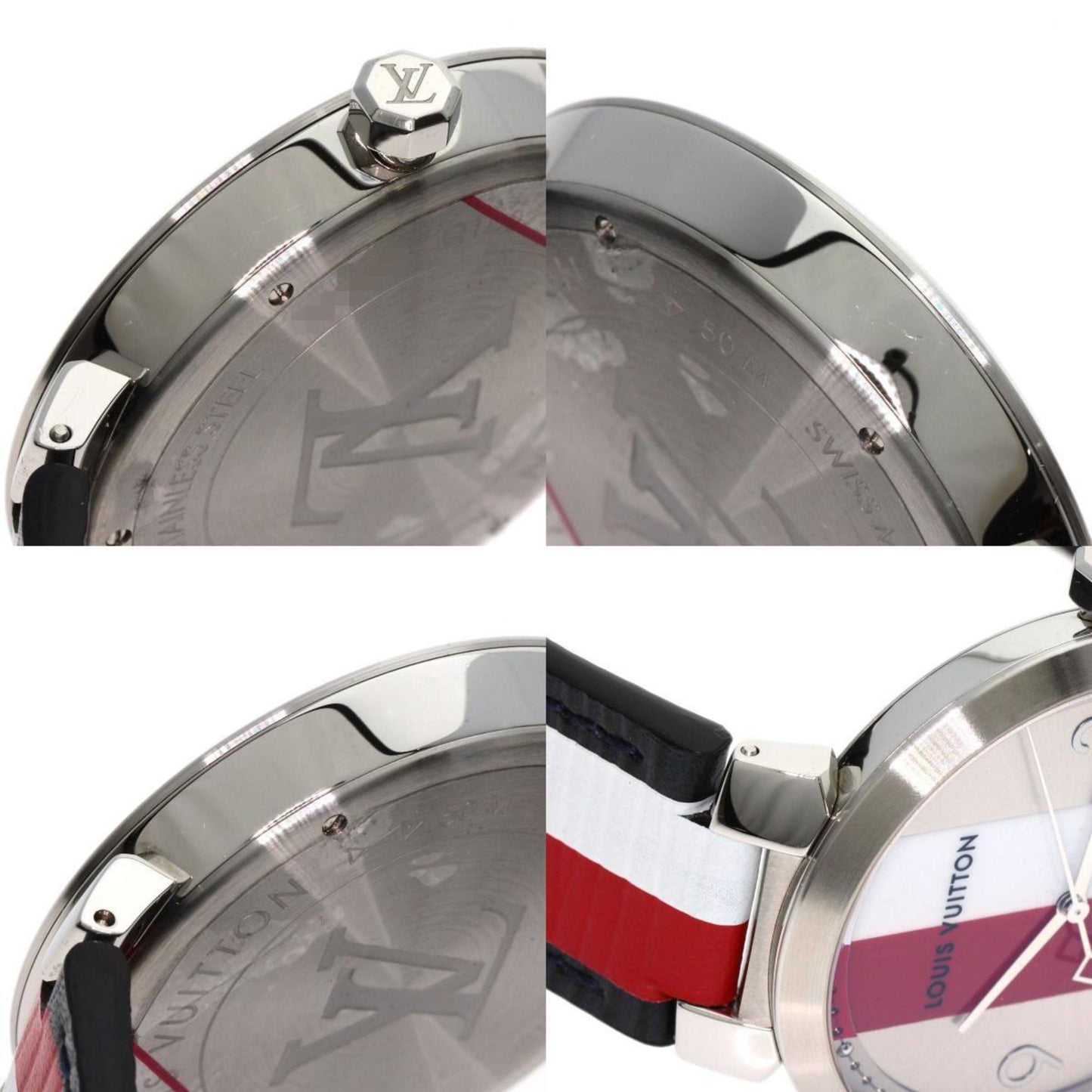 Louis Vuitton Q1D Tambour Kim Jones Limited Edition Watch Stainless Steel Leather