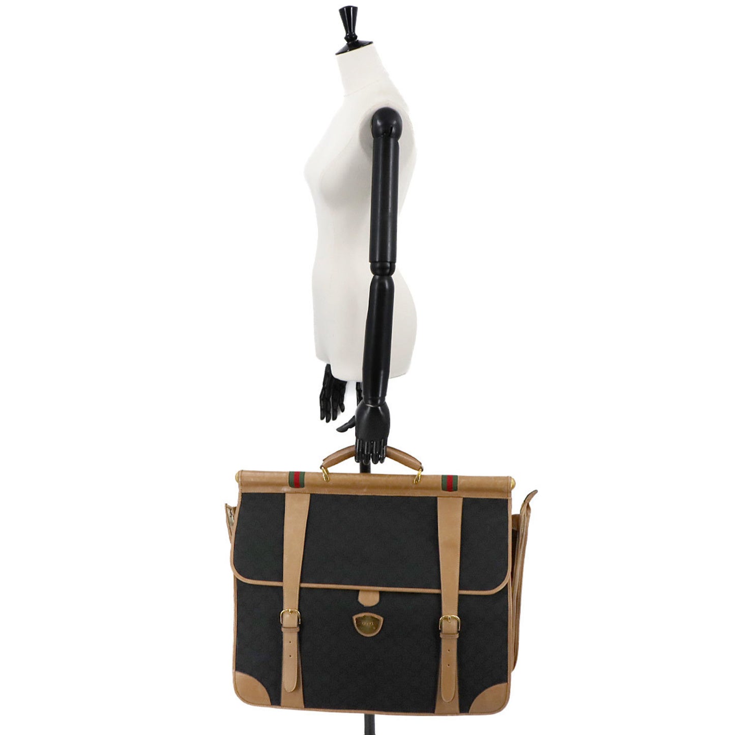 Gucci Garment Cover/Case In Gg Canvas And Leather With Black