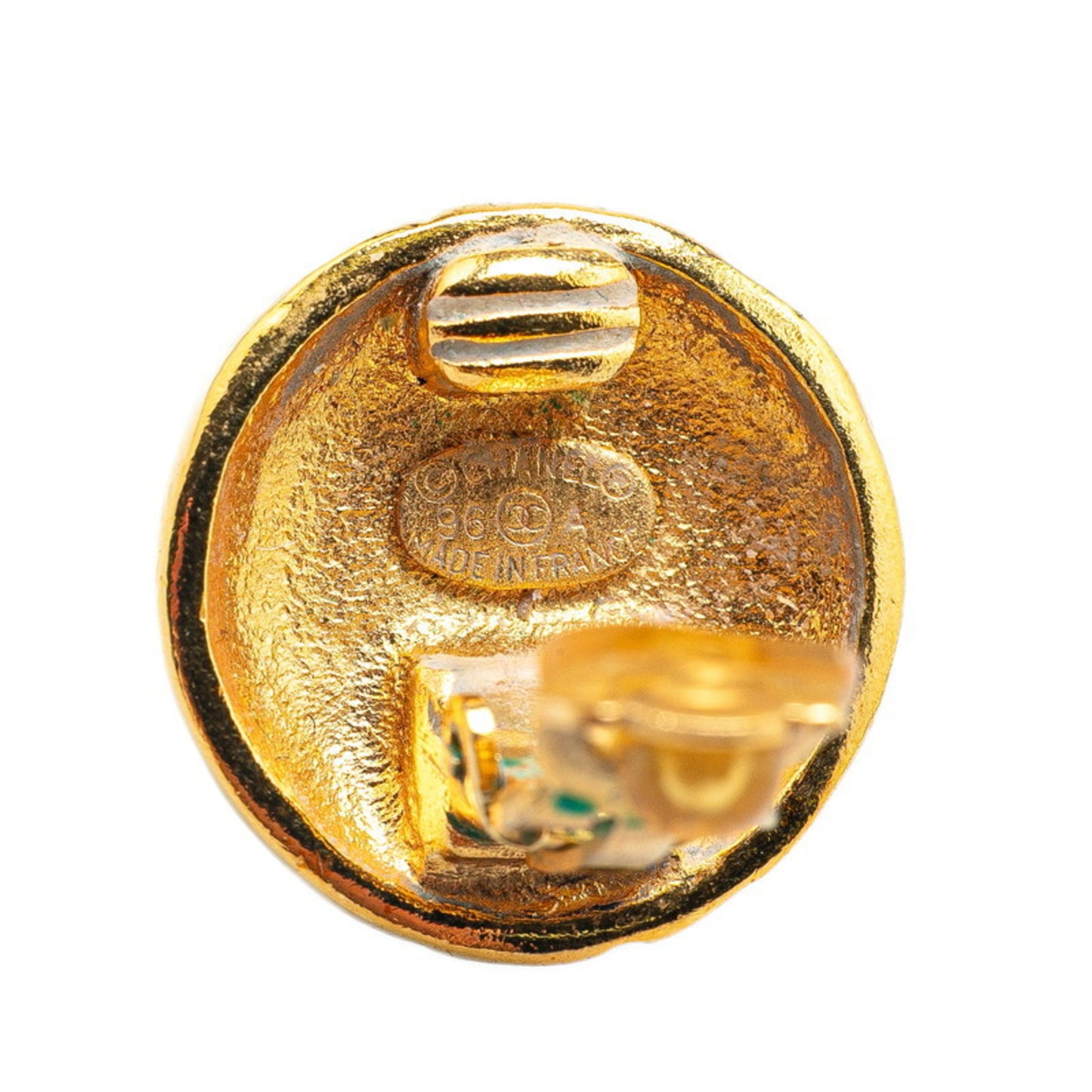 Chanel Coco Mark Round Earrings Gold Plated