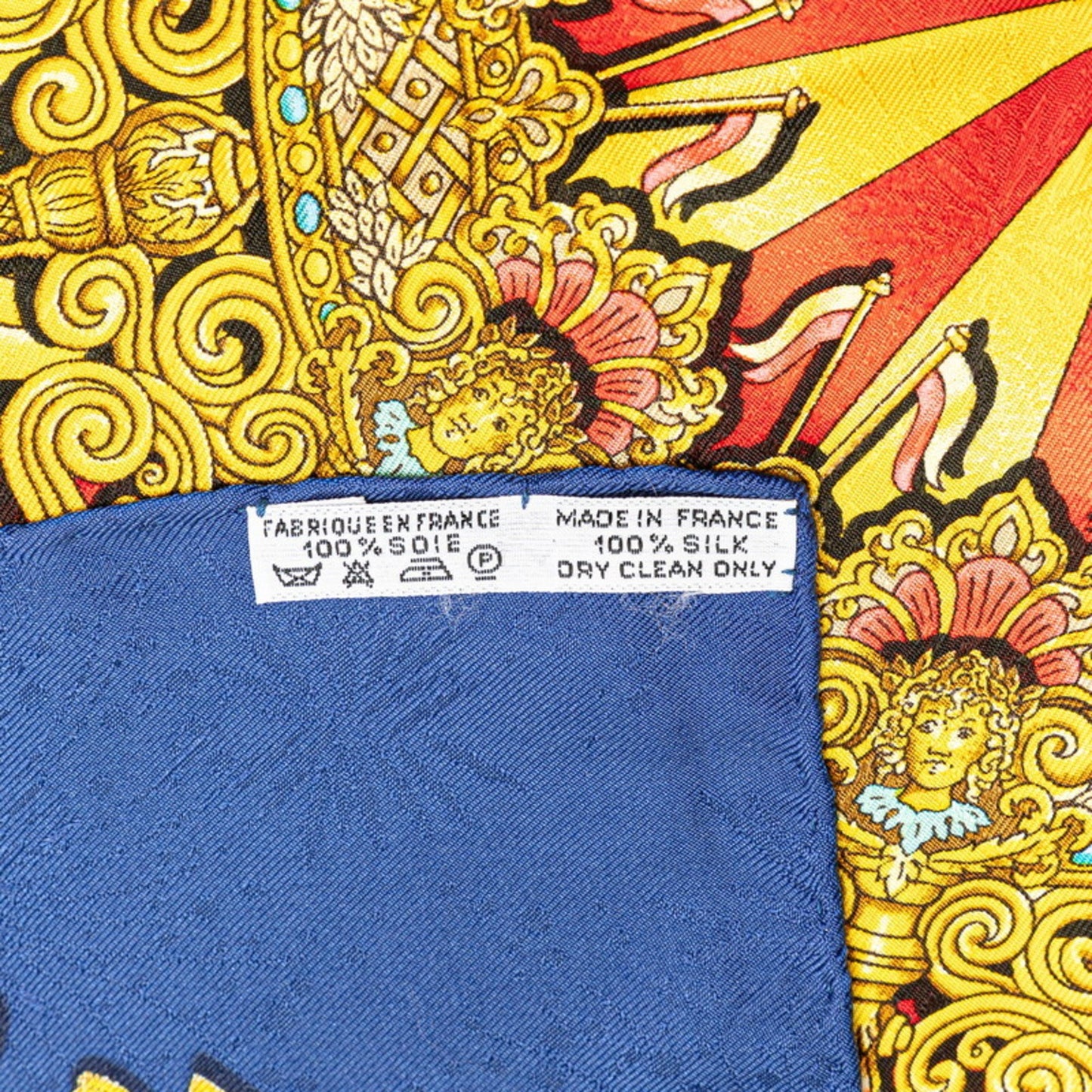 Hermes Carre 90 Luna Park Amusement Park Scarf Muffler Blue Gold Multicolor Silk