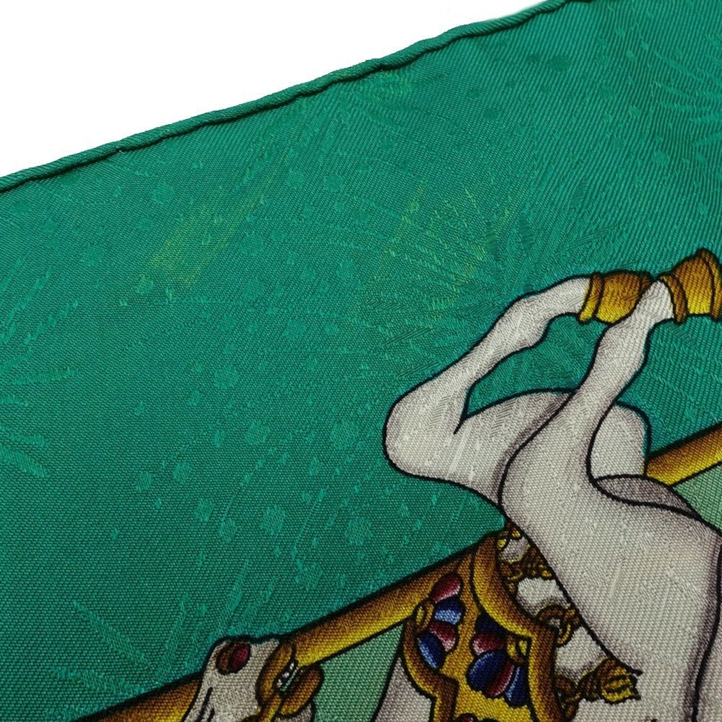 Hermes Scarf/Muffler Carre 90 Lanapark Amusement Park Silk Green Multicolor 181297