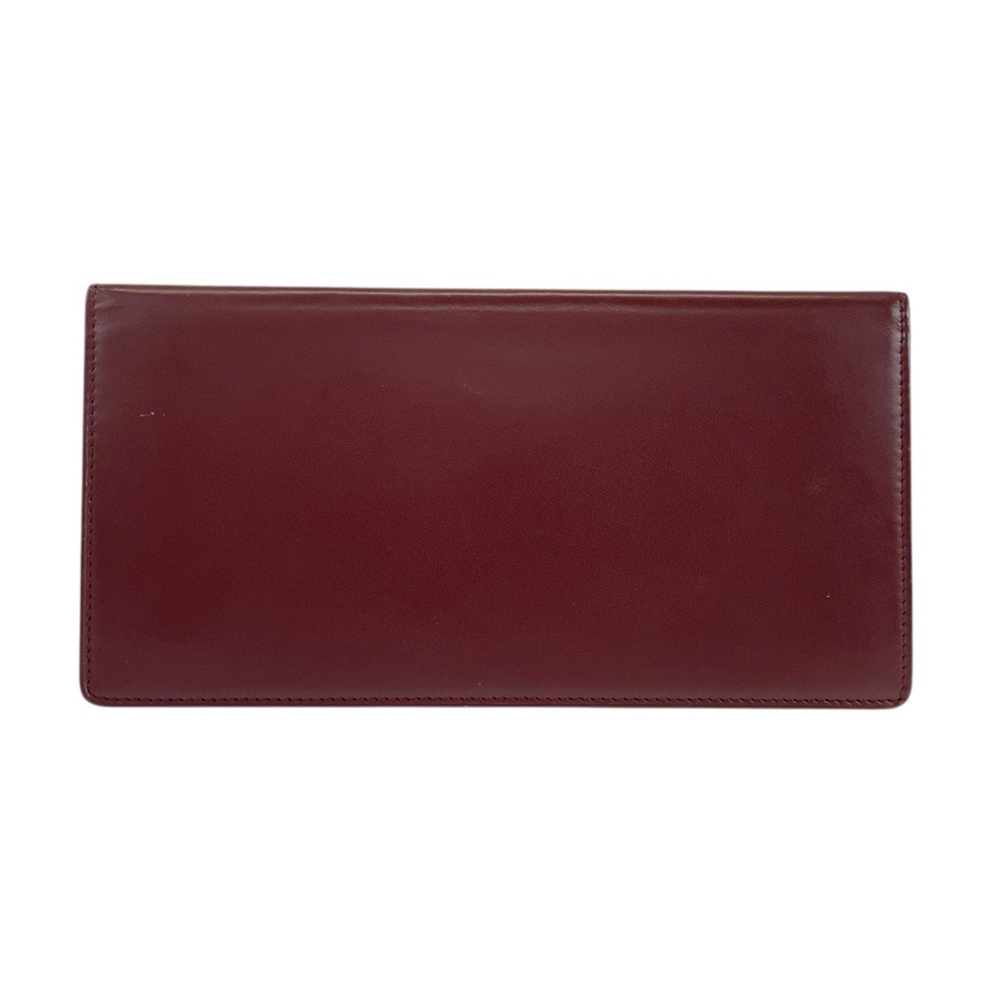 Cartier Must Line Bordeaux Gold Hardware Leather Long Wallet