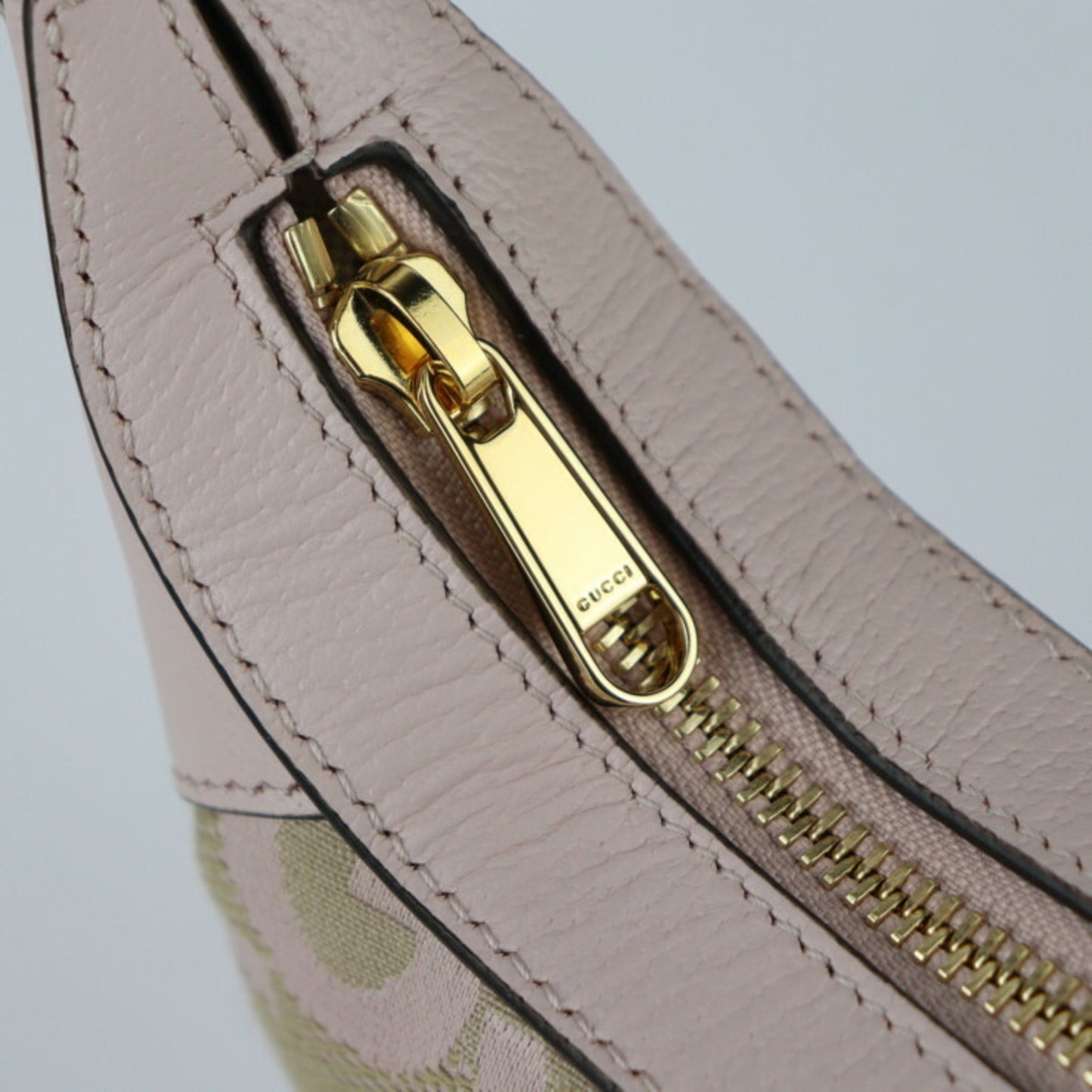 Gucci Gg Jumbo Handbag 658551 Canvas Leather Beige Pink Shoulder Bag R2425123010097