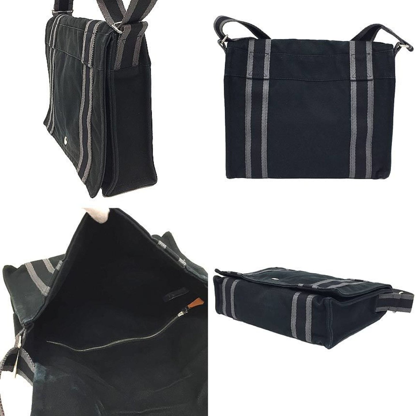 Hermes Hermes Foule Toubasas Pm Shoulder Bag Black Canvas