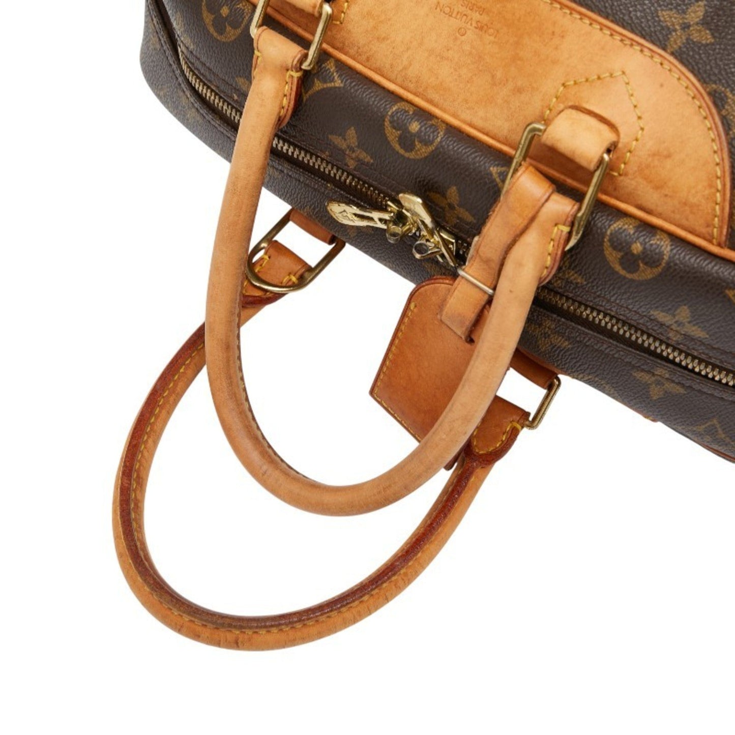 Louis Vuitton Monogram Deauville Handbag M47270 Brown Leather