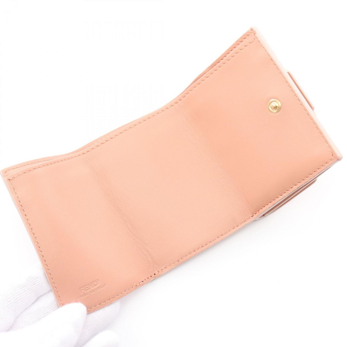 Fendi Baguette Ff Tri-Fold Wallet Leather