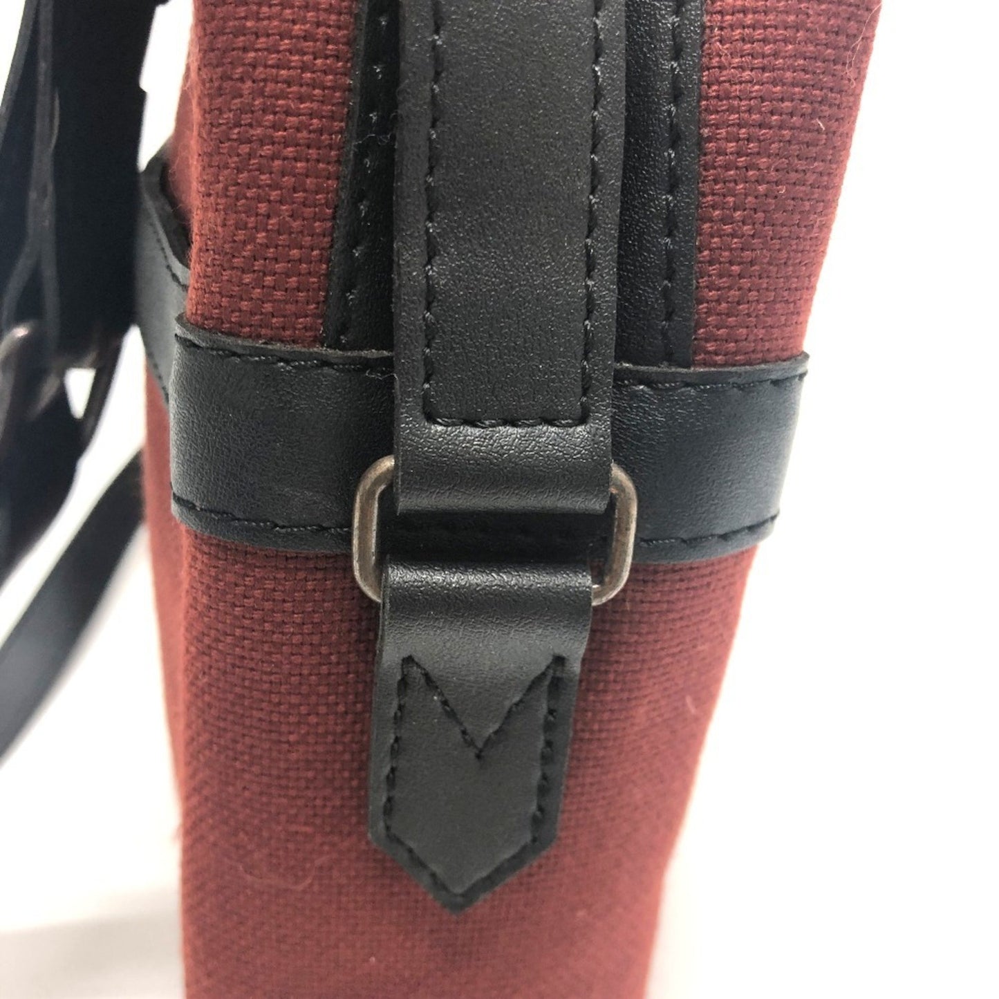 Yves Saint Laurent Logo Shoulder Bag/Logo Square Canvas/Leather