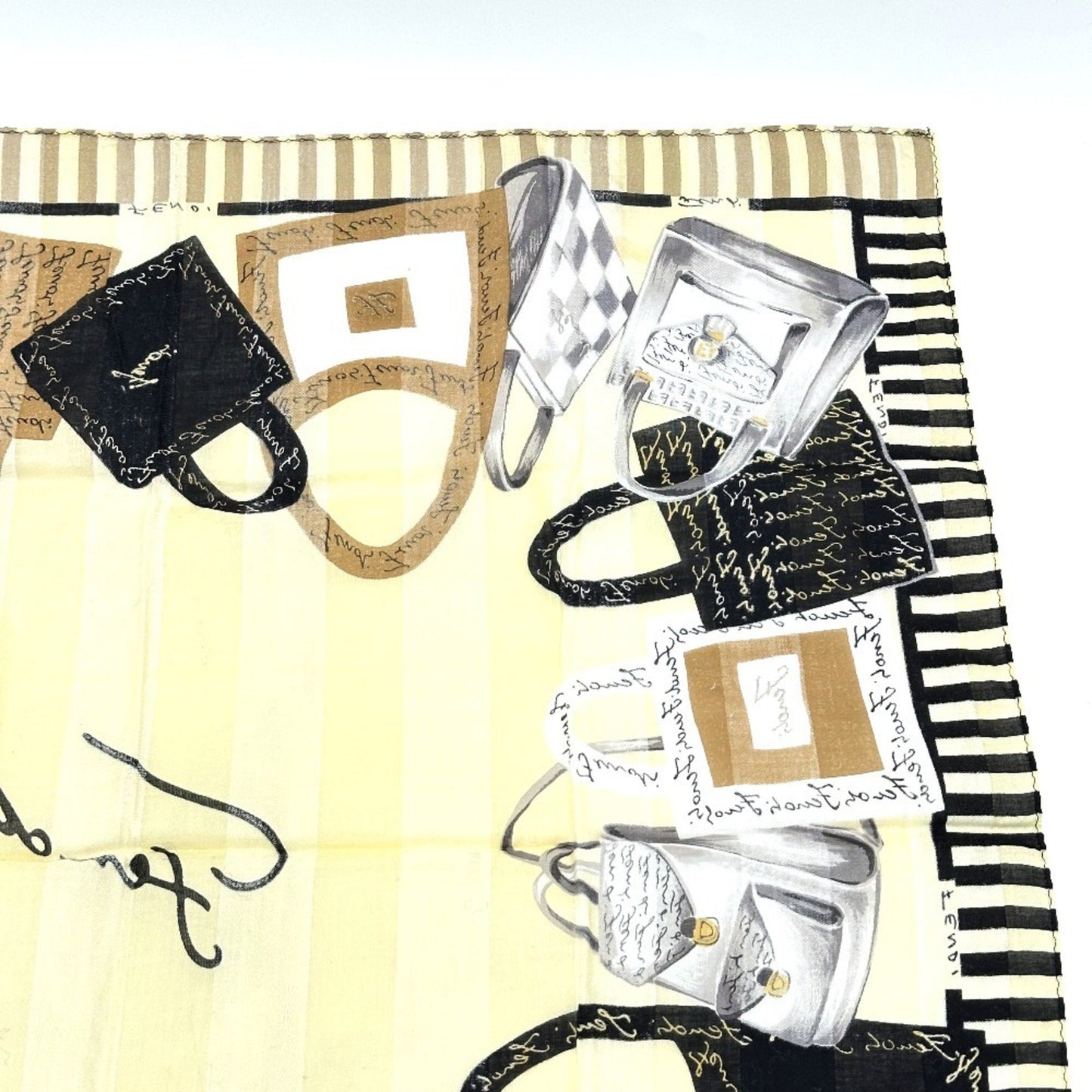 Fendi Logo Handkerchief Scarf Cotton
