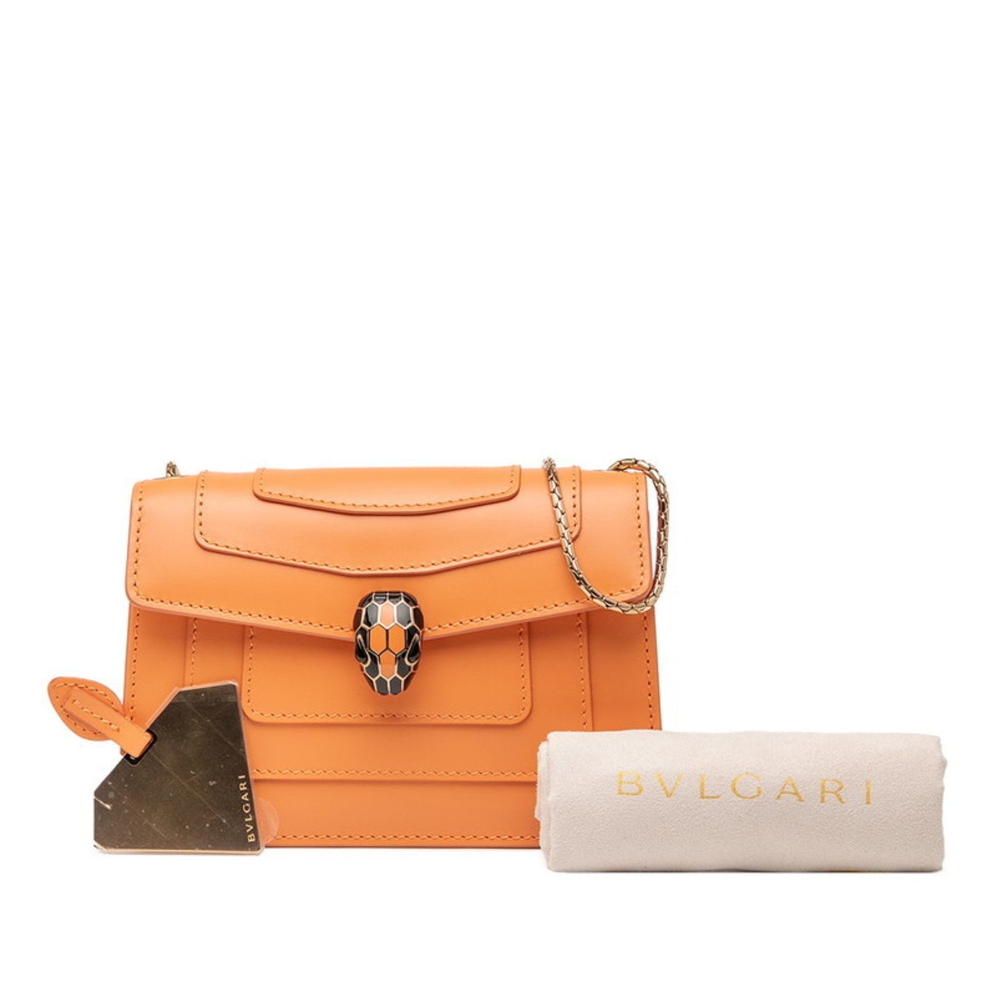 Bvlgari Serpenti Forever Chain Shoulder Bag In Orange