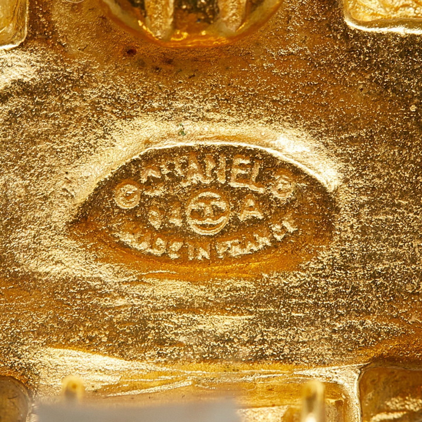 Chanel Coco Mark Cross Earrings Gold Plated
