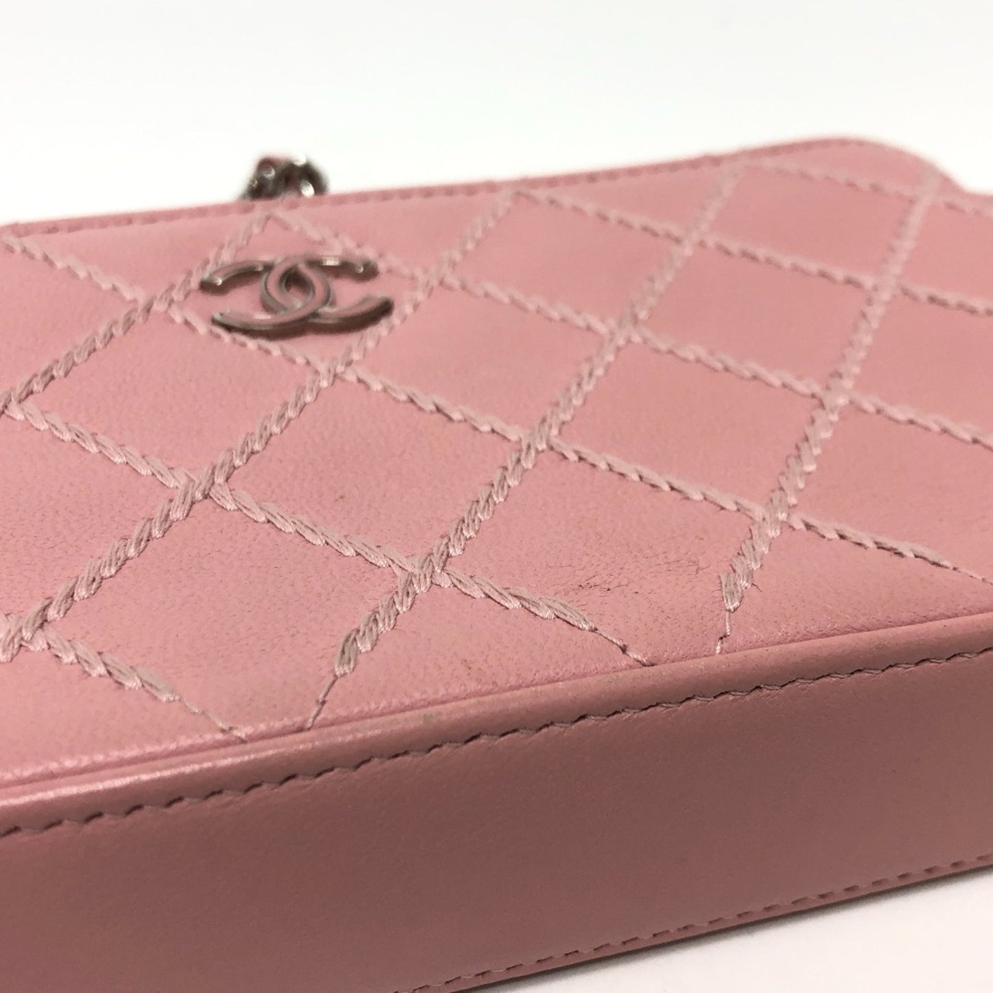 Chanel A82527 Cc Mark Chain Wallet Long Wallet Shoulder Bag Pink Lining Multicolore/Silverhardware