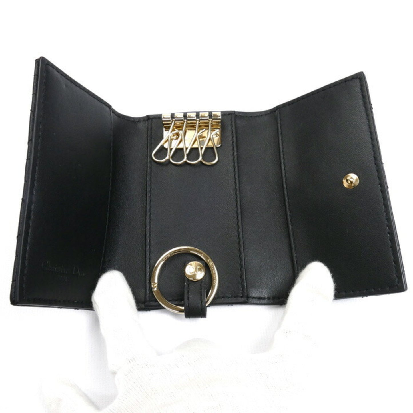 Christian Dior My Aster Key Case Cannage Black S0983Onmj M900