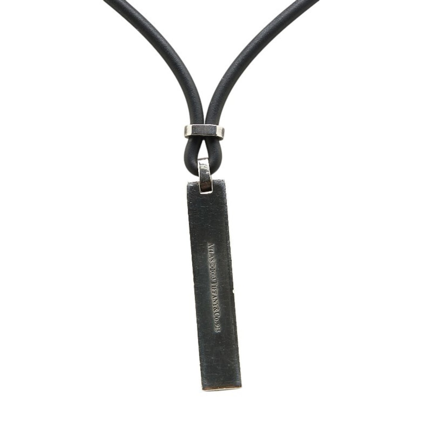 Tiffany Atlas Necklace Silver Black Sv925 Rubber