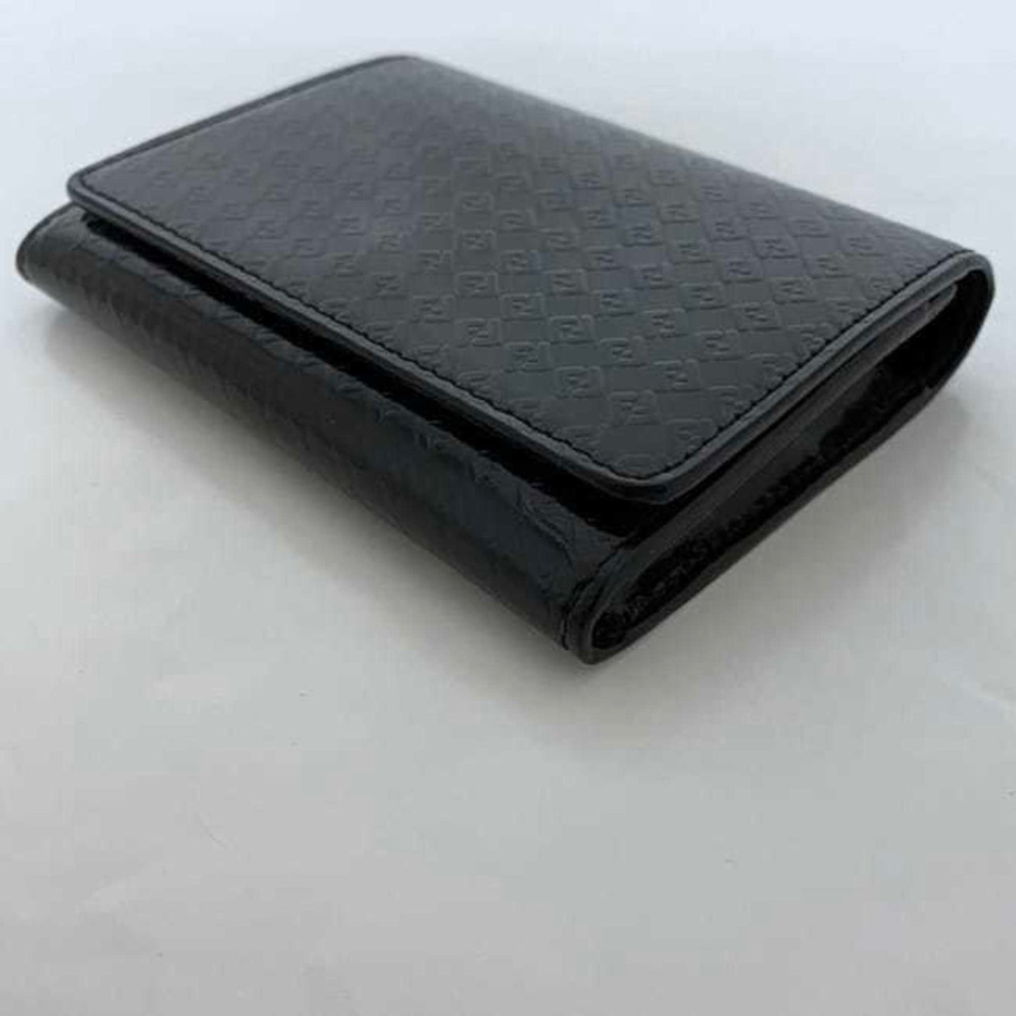 Fendi Card Case Ec-22688 Black Micro Zucca 7M0040 Business Holder Patent Leather 000Xh3 F0Xb8 Fendi