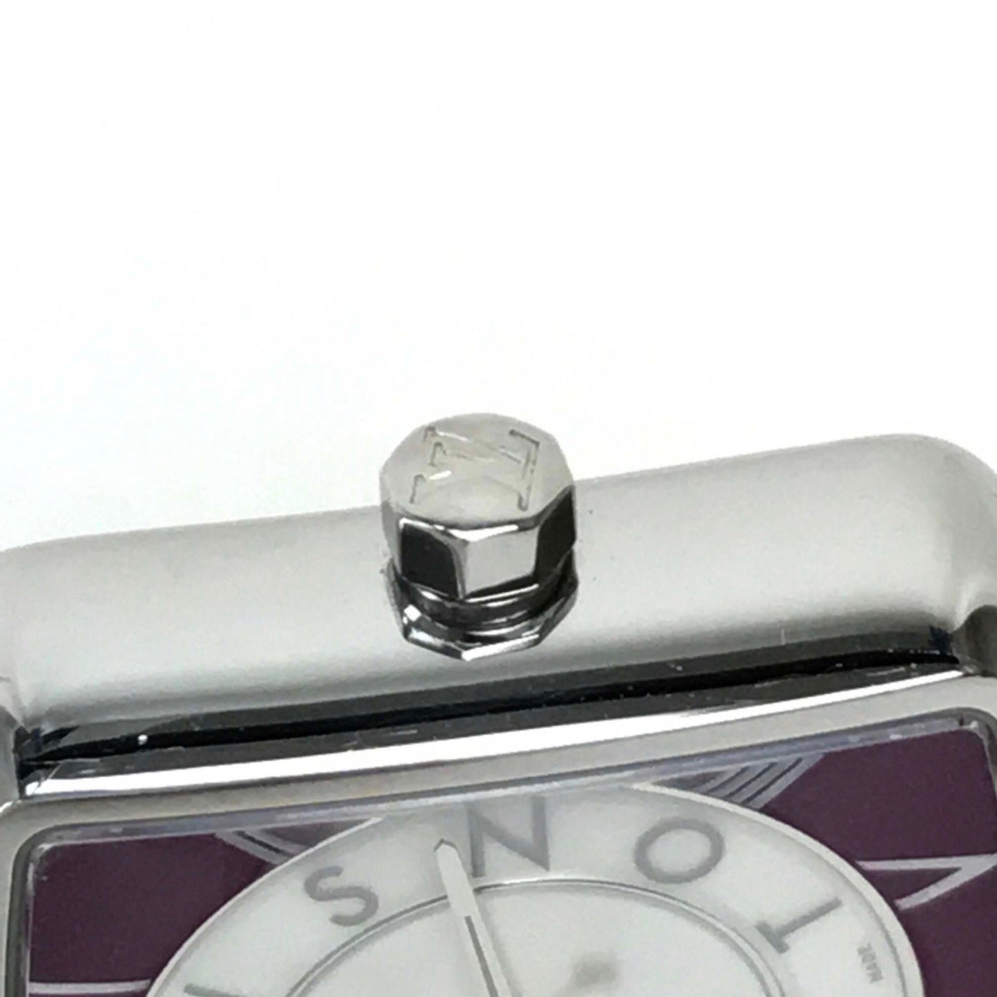 Louis Vuitton Q221J Quartz Wristwatch Silver Wine Red Based