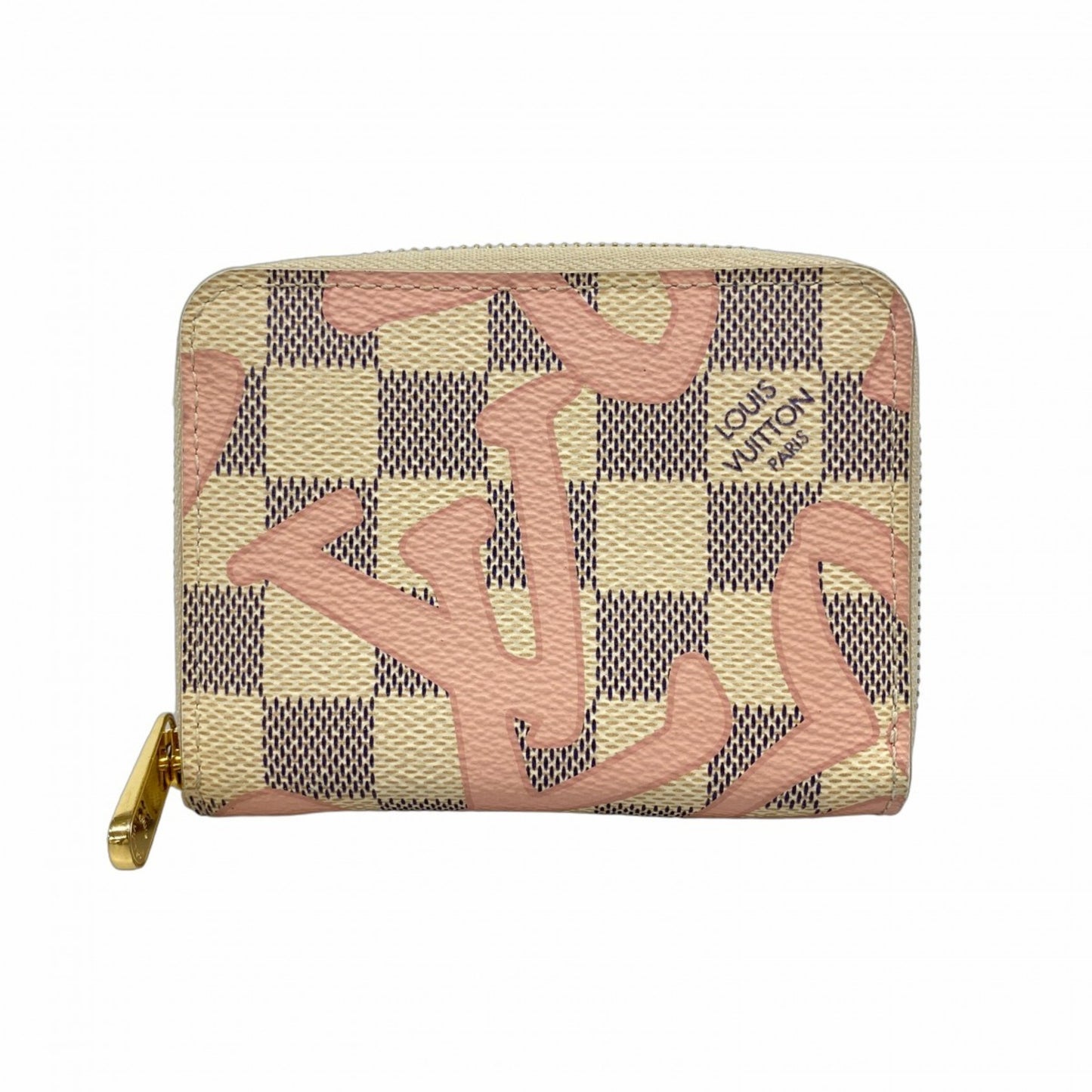 Louis Vuitton Damier Azur Tahiti Zippy Coin Purse N60098 White/Pink
