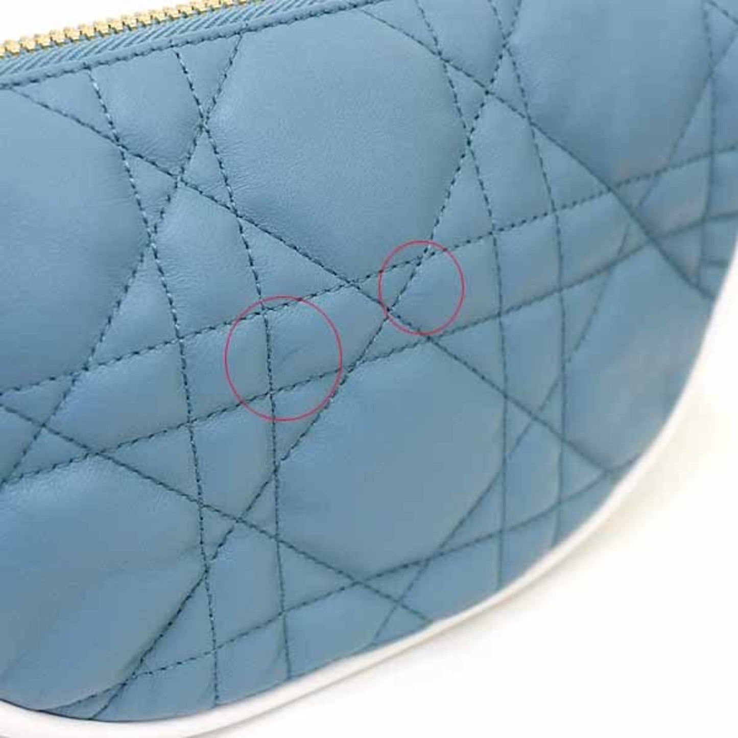 Christian Dior Dior Vibe Vibe Small Hobo Bag Cannage Lambskin Blue S