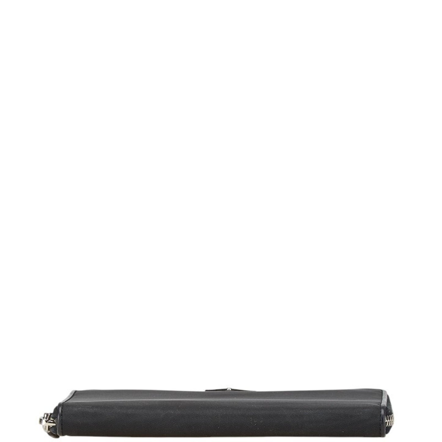Prada Triangle Plate Long Wallet Black Nylon Leather