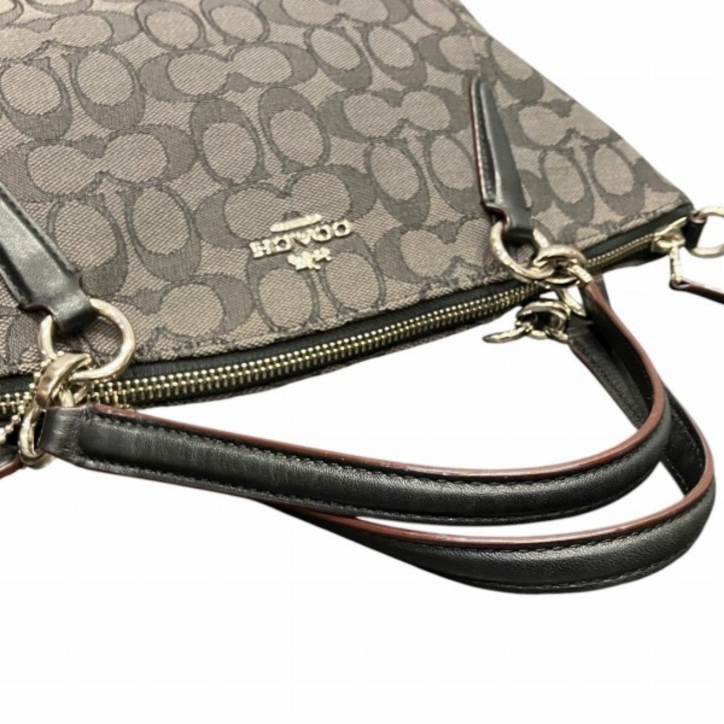 Coach Signature F36625 Canvas Leather Bag Handbag Shoulder