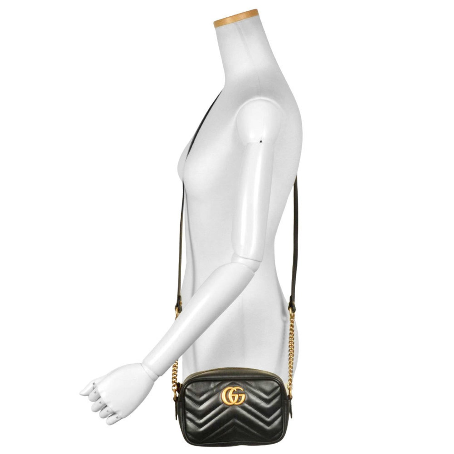 Gucci Gg Marmont Shoulder Bag Leather 448065 Black