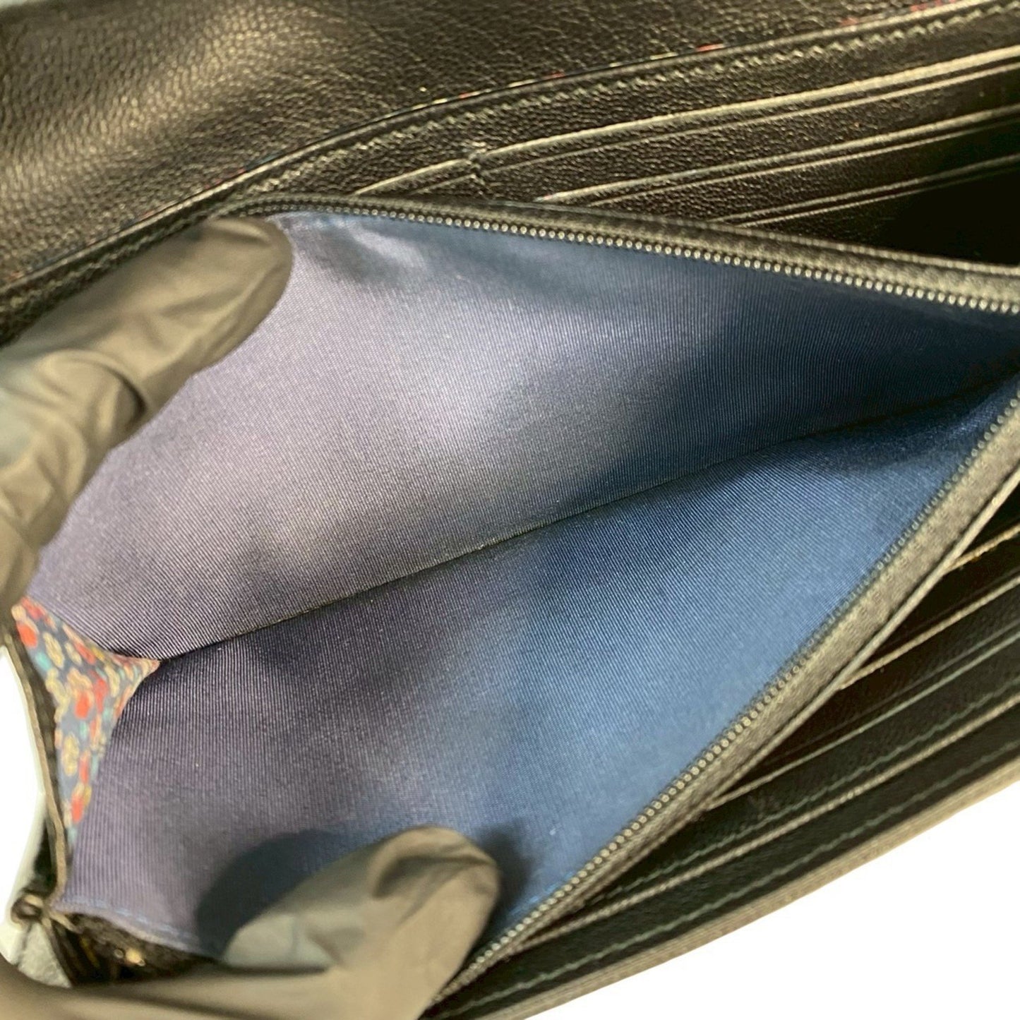 Chanel Coco Mark Clover Motif Leather Long Wallet