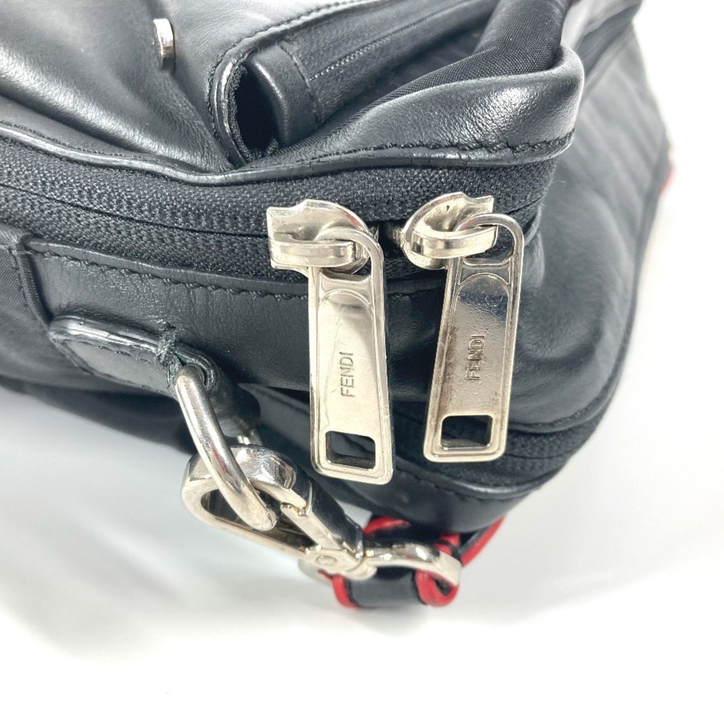 Fendi 7Va411 Monster Eye Logo Fantastic Crossbody Bag Handbag Pochette Shoulder Nylon Leather
