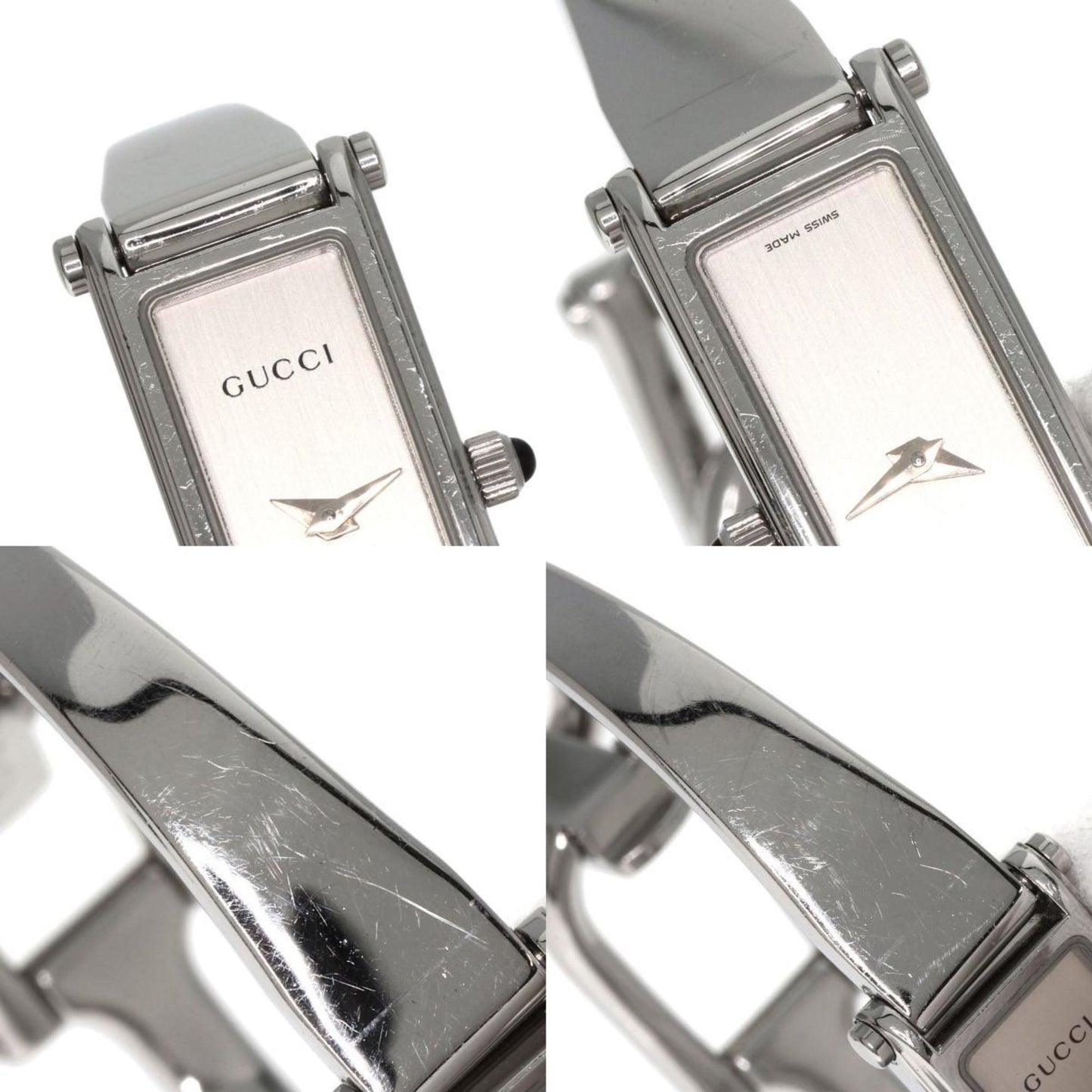 Gucci 1500L Square Face Bangle Watch Stainless Steel Ss