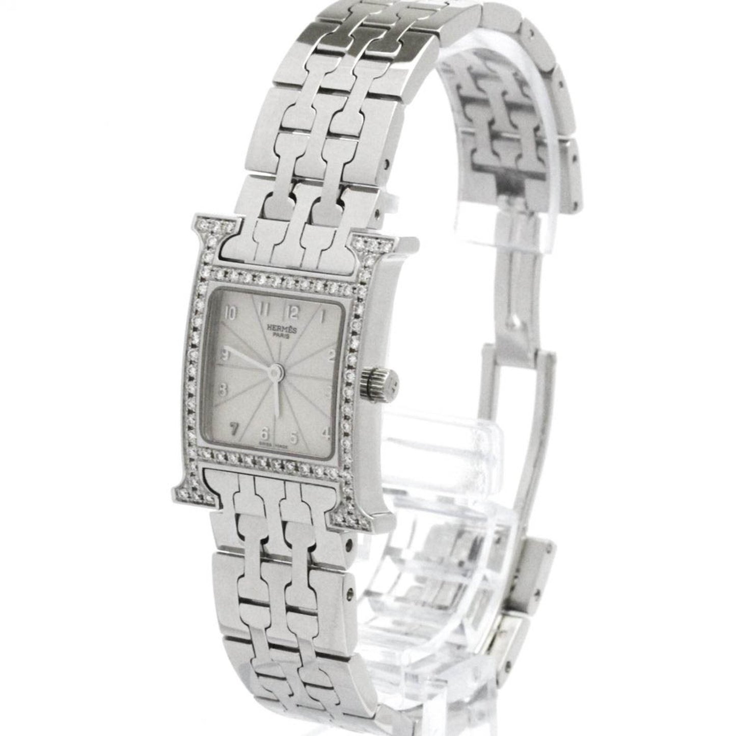 Hermes H Watch Diamond Steel Quartz