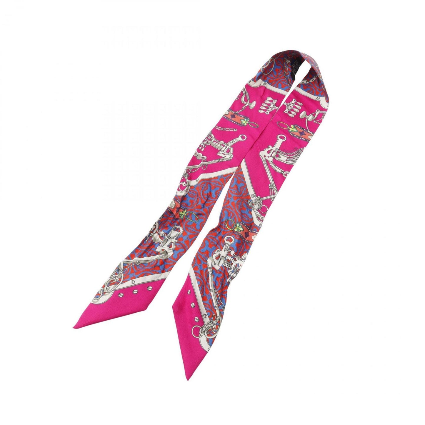 Hermes Herms Mors Et Gourmettes Remix Twilly Silk Scarf