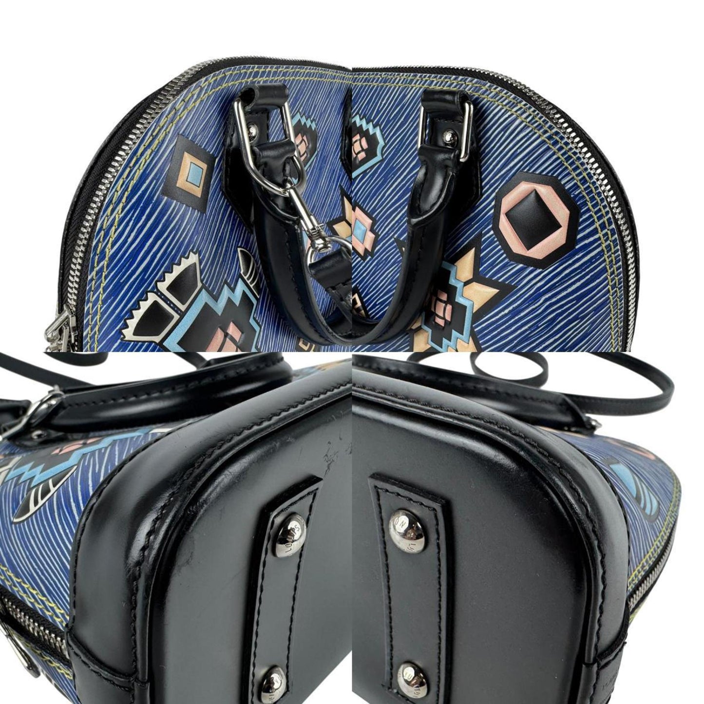 Louis Vuitton Alma Bb Handbag/Shoulder Bag In Epi Denim