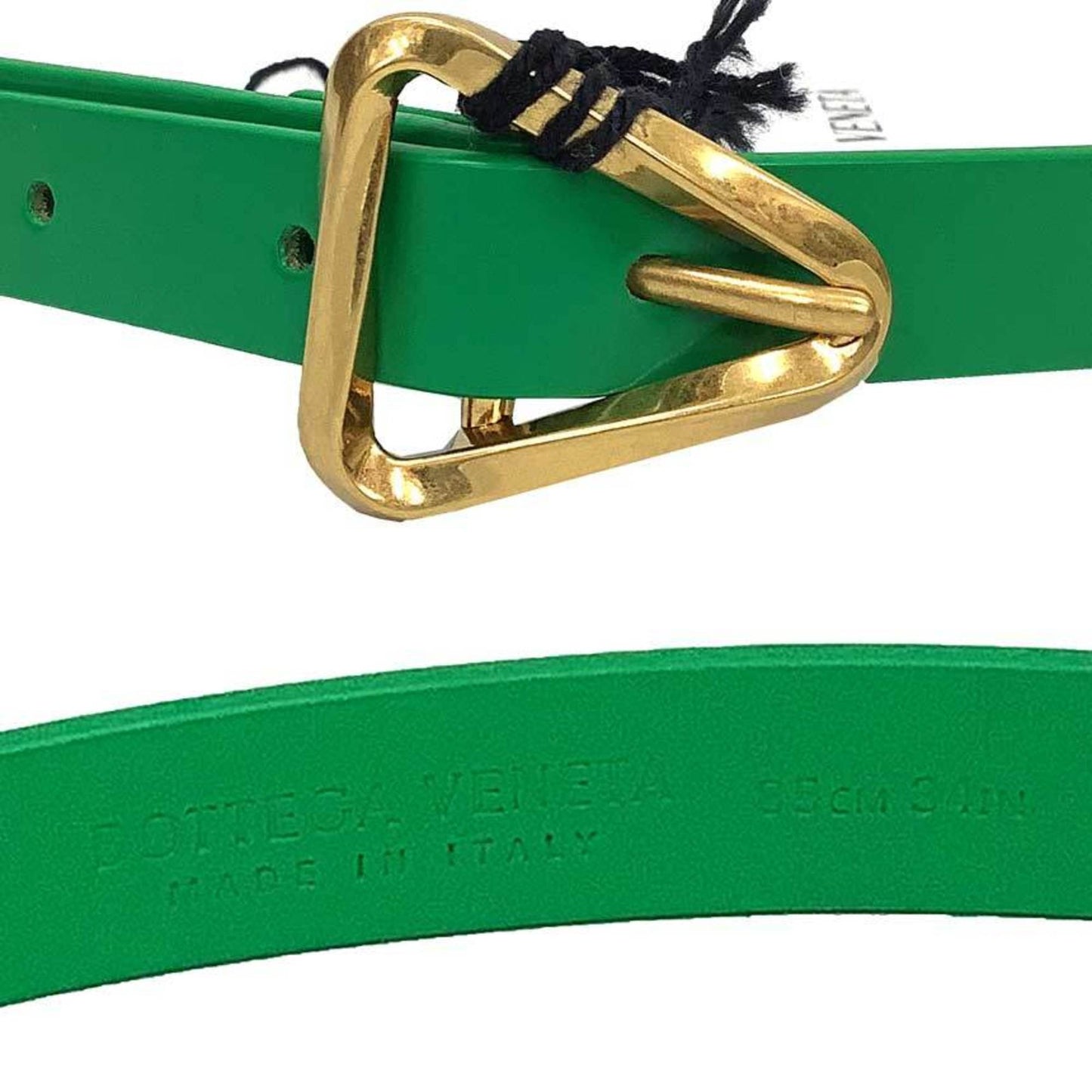 Bottega Veneta Triangle Belt 680342 Leather Green Gold Buckle 85/34 Inc Bottega