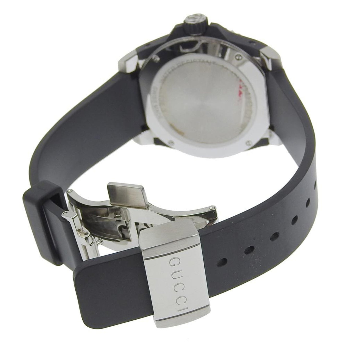 Gucci Dive 136 3 Black Dial Stainless Steel Rubber Quartz Battery