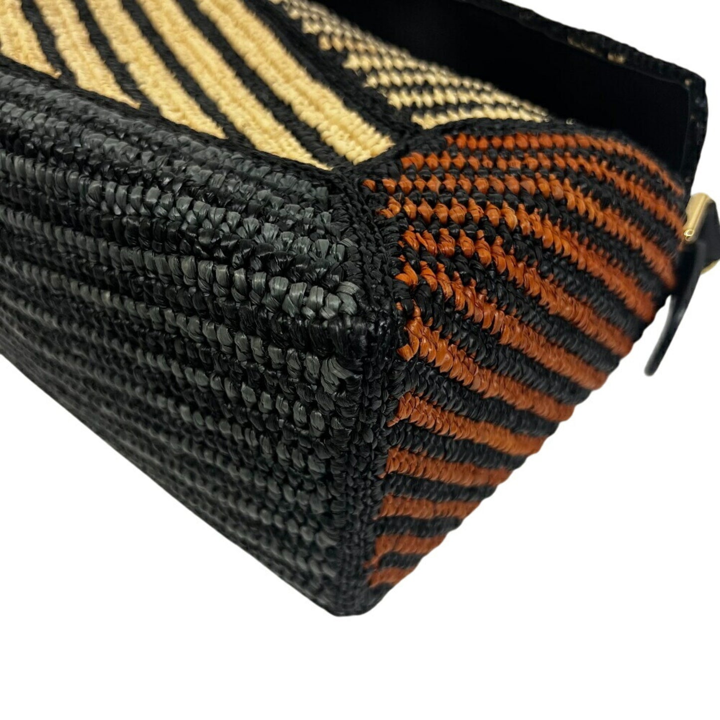 Loewe Puzzle Edge Small Shoulder Bag In Raffia And Calfskin