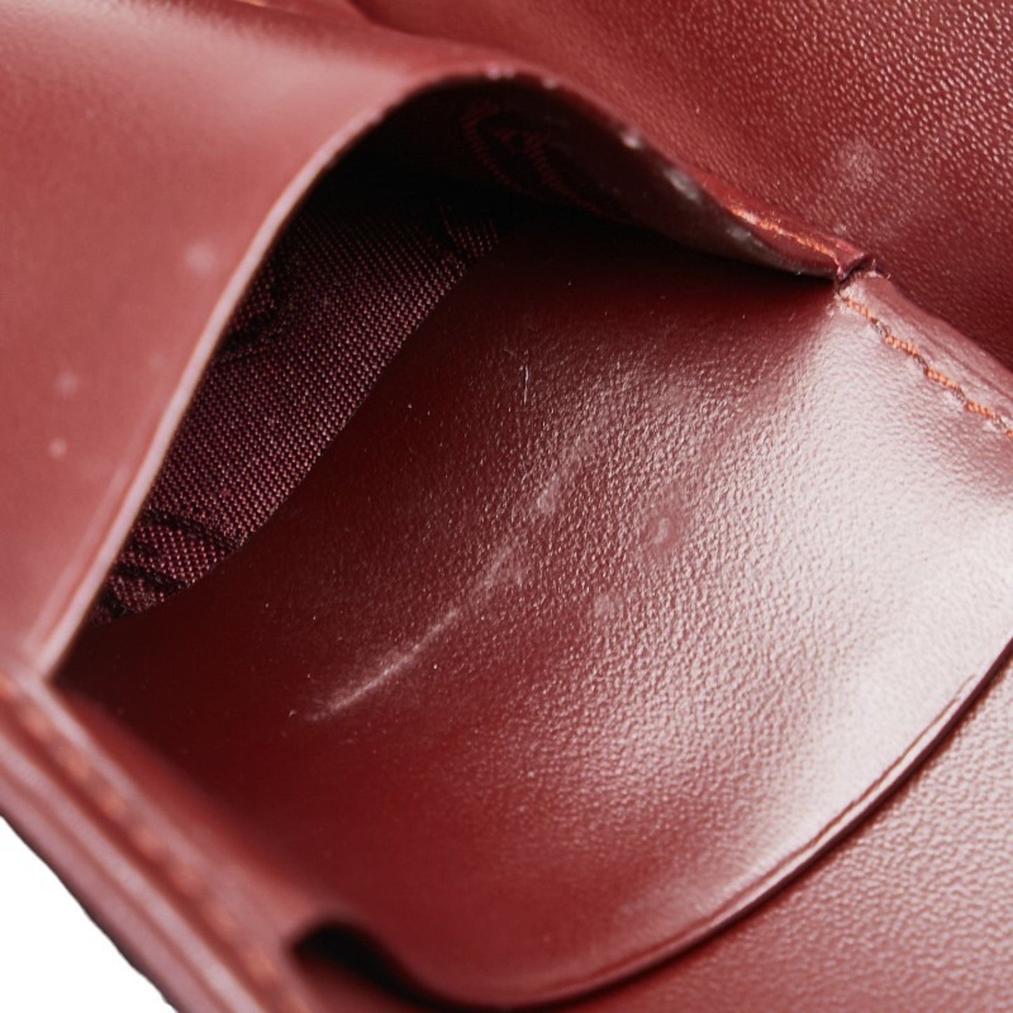 Cartier Must Line Long Wallet Wine Red Leather
