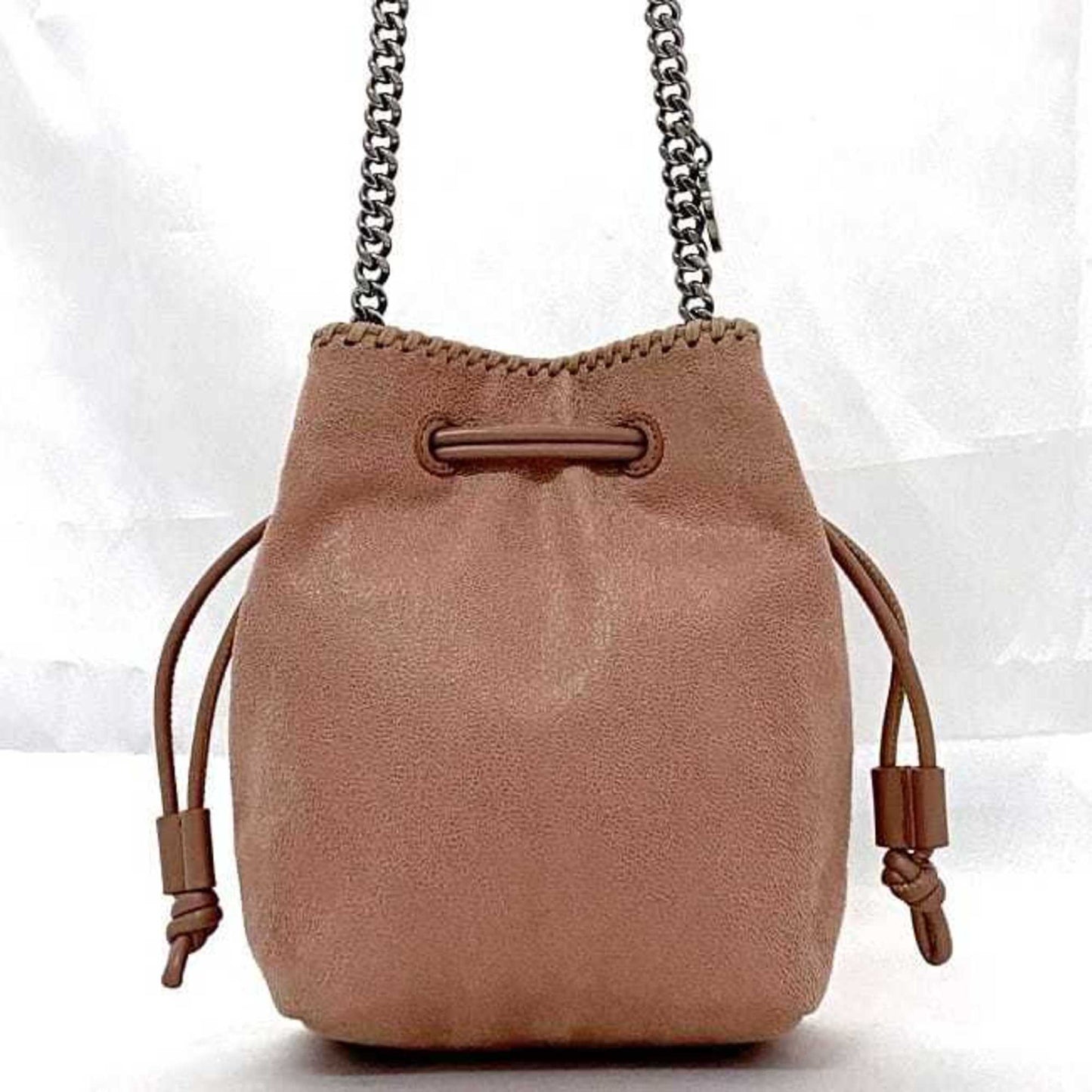 Stella Mccartney Chain Shoulder Bag F-22278 Beige Pink Falabella 700204 W9132 Faux Leather Stella