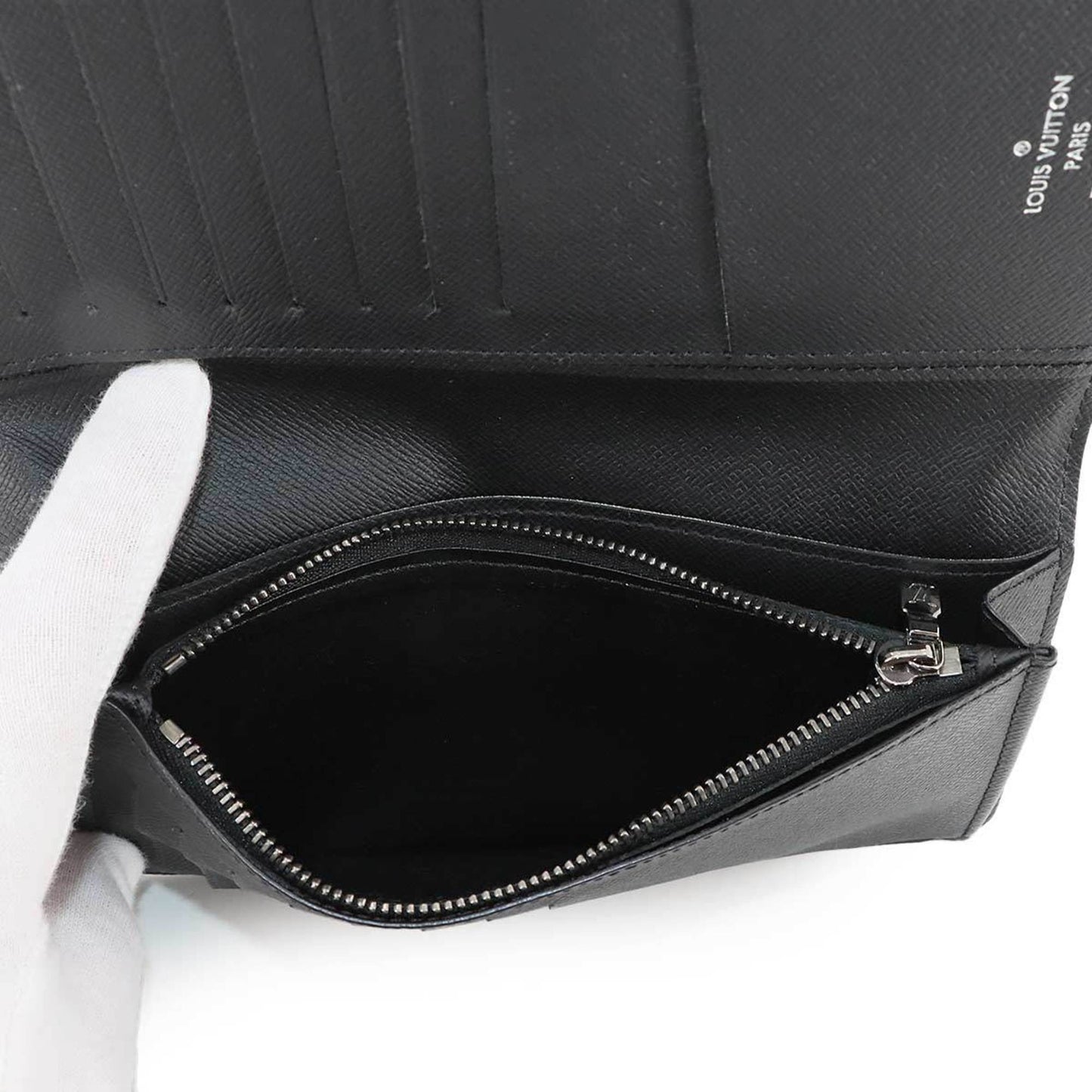 Louis Vuitton Monogram Eclipse Portefeuille Plaza Bifold Long Wallet M61697 Brazza