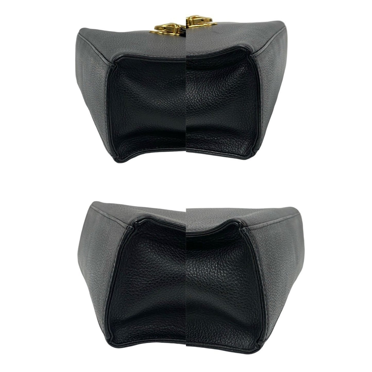 Yves Saint Laurent Logo Hardware Leather 2-Way Shoulder Bag/Handbag Black 31064